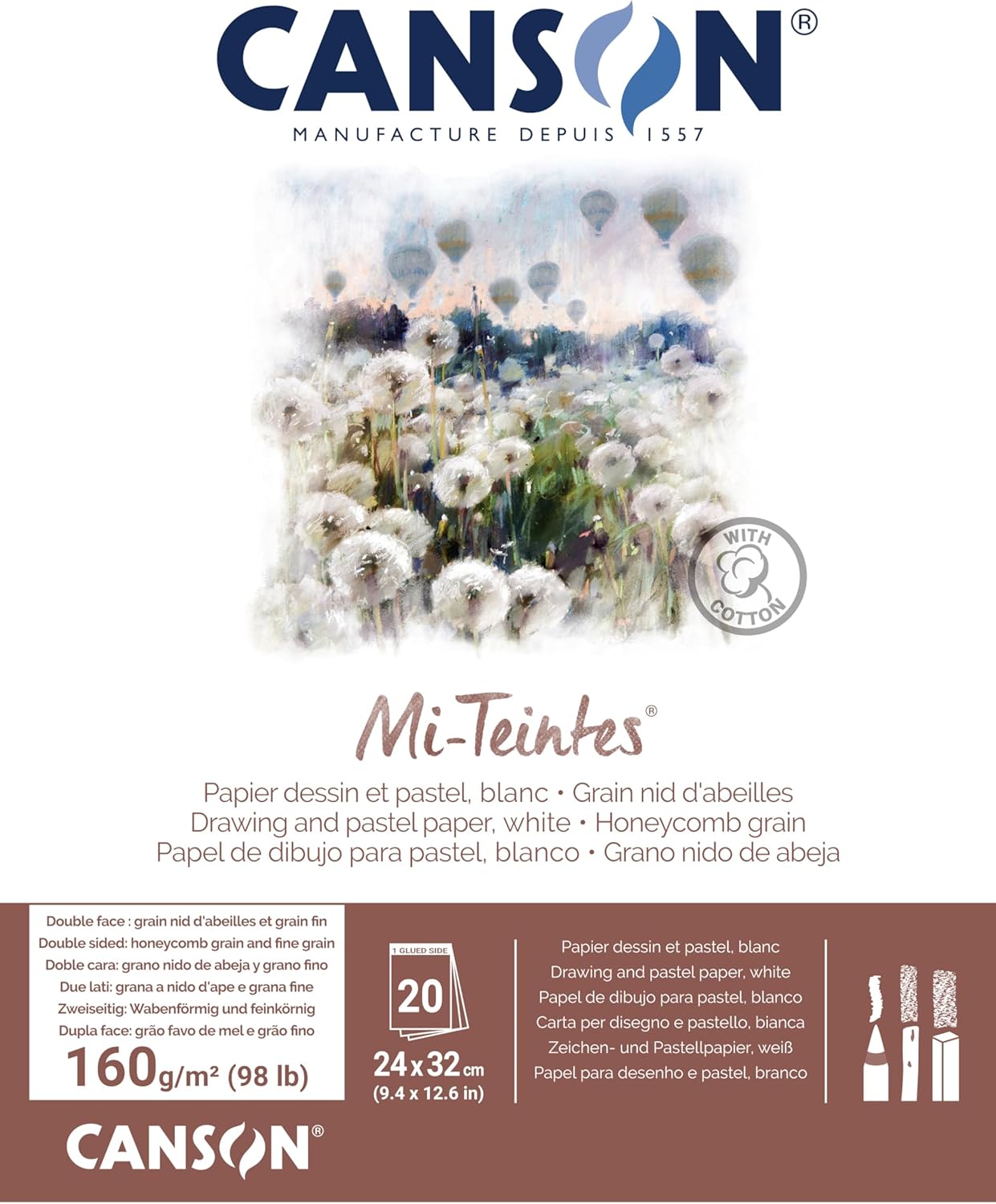 Thumbnail 6 de Canson Mi-Teintes – Bloc de papier dessin noir, 20 feuilles (24 x 32 cm)