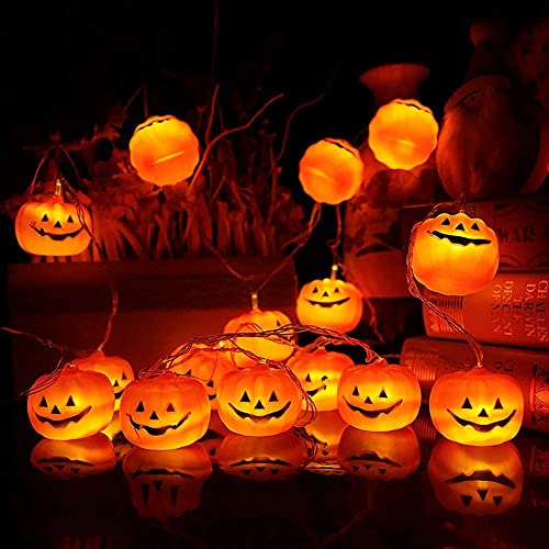 Detalle de Loiina Zucca di Luci Stringa Halloween 3 metri, 20 LED: decorazione lucente per esterni