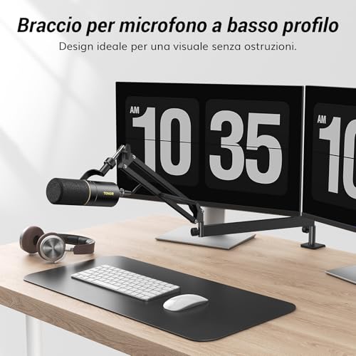 Thumbnail 1 de TONOR T20LP: Braccio per microfono a basso profilo, regolabile 360°/90°, ideale per podcast e streaming