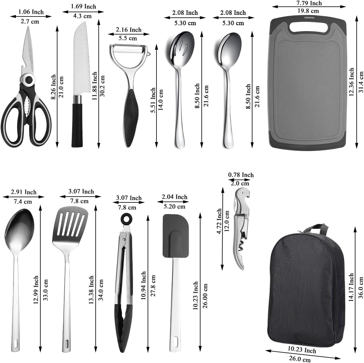 Thumbnail 1 de Camping Accessoires – Ensemble d’ustensiles de cuisine de camping Evanda (kit portable pour voyages et camping-car)