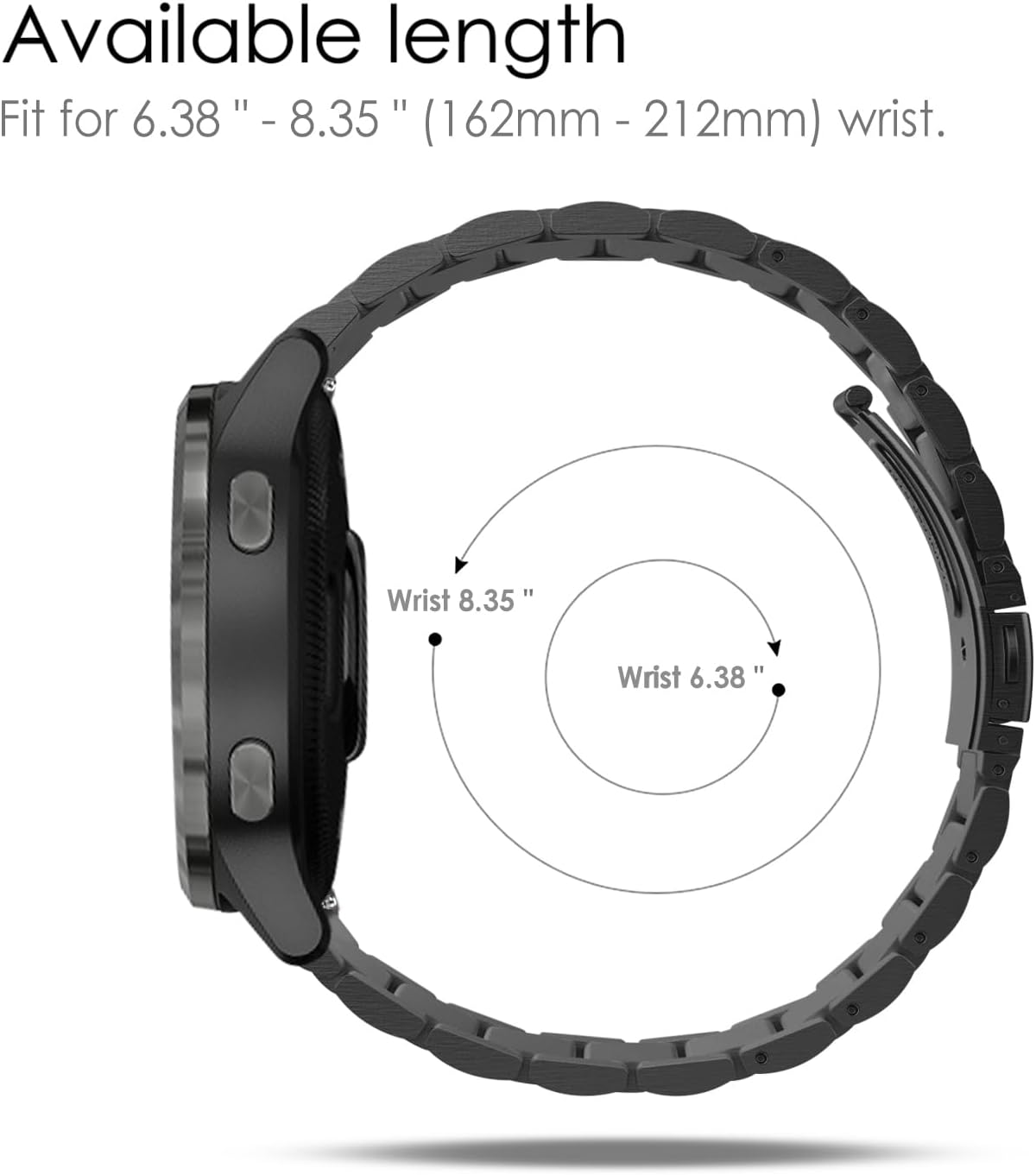 Detalle 2 de FINTIE Armband für Garmin 45mm, Edelstahl schwarz