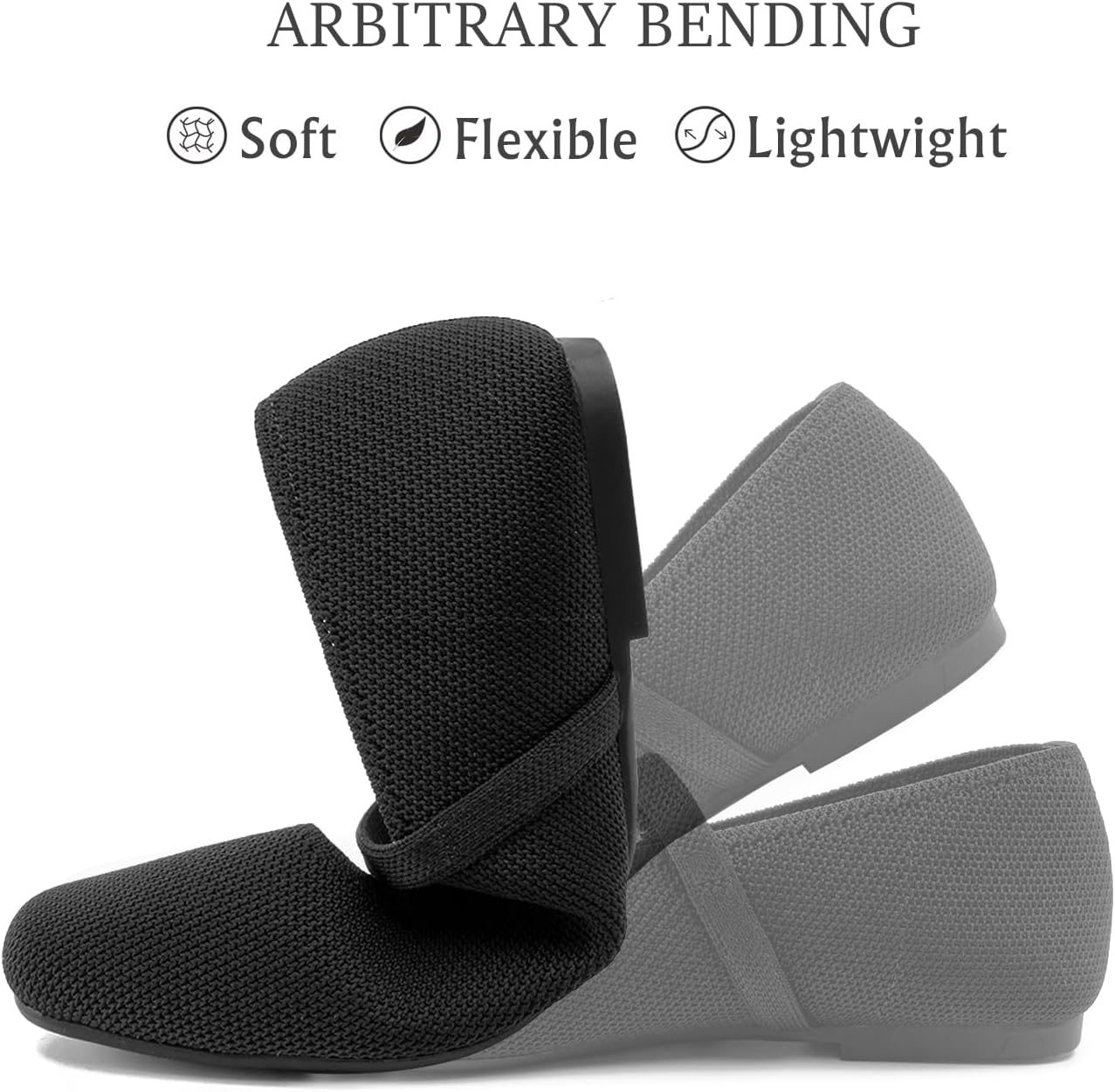 Thumbnail 4 de Soesyi Knit Flats for Women with Square Toe & Ankle Strap (Mary Jane Ballet Flats)
