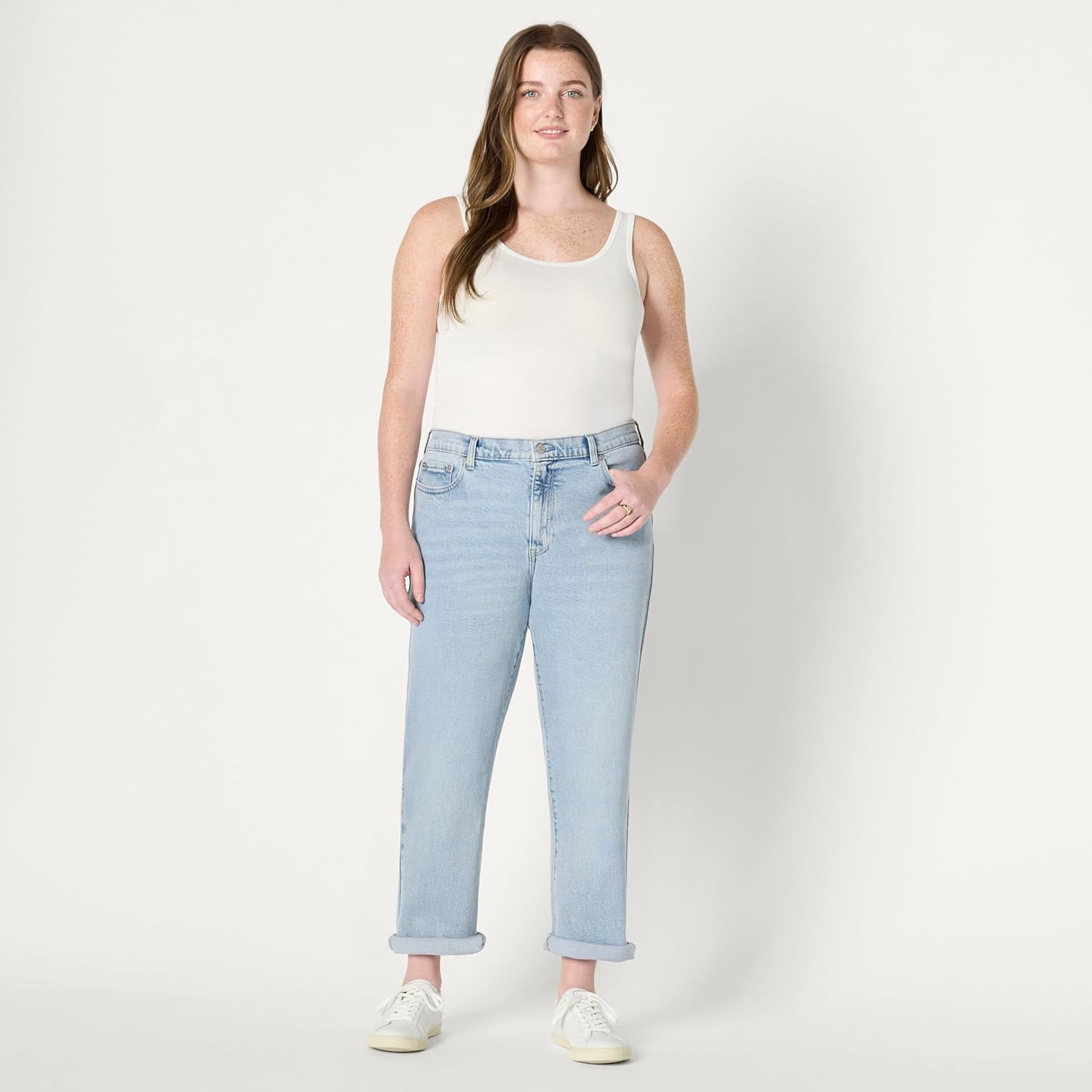 Thumbnail 5 de Amazon Essentials Damen Boyfriend-Crop-Jeans mit geringem Stretchanteil (66,0 cm Beininnenlänge) – mittlere Leibhöhe