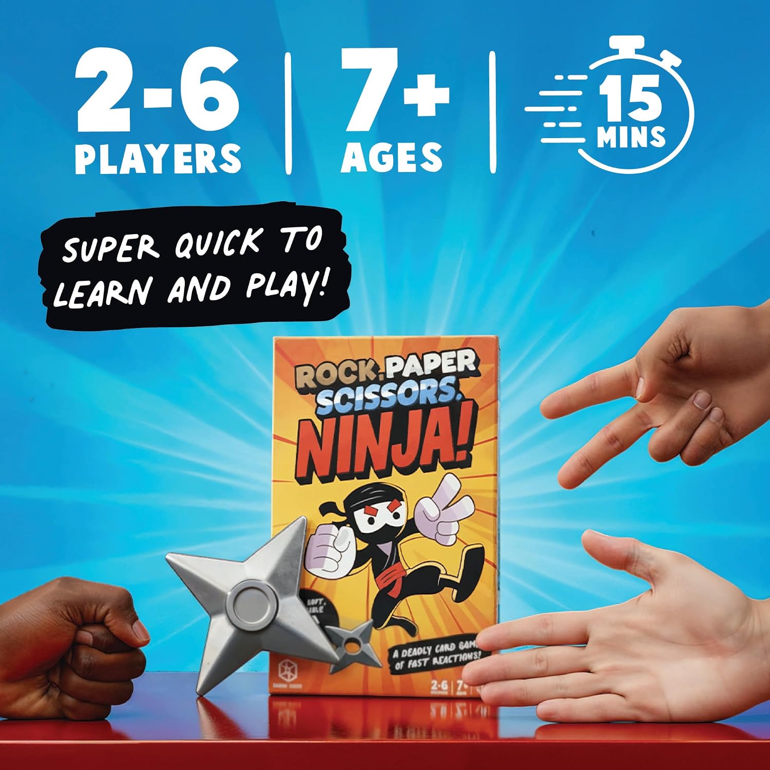 Detalle 2 de Format Games Rock Paper Scissors Ninja Card Game 🎲