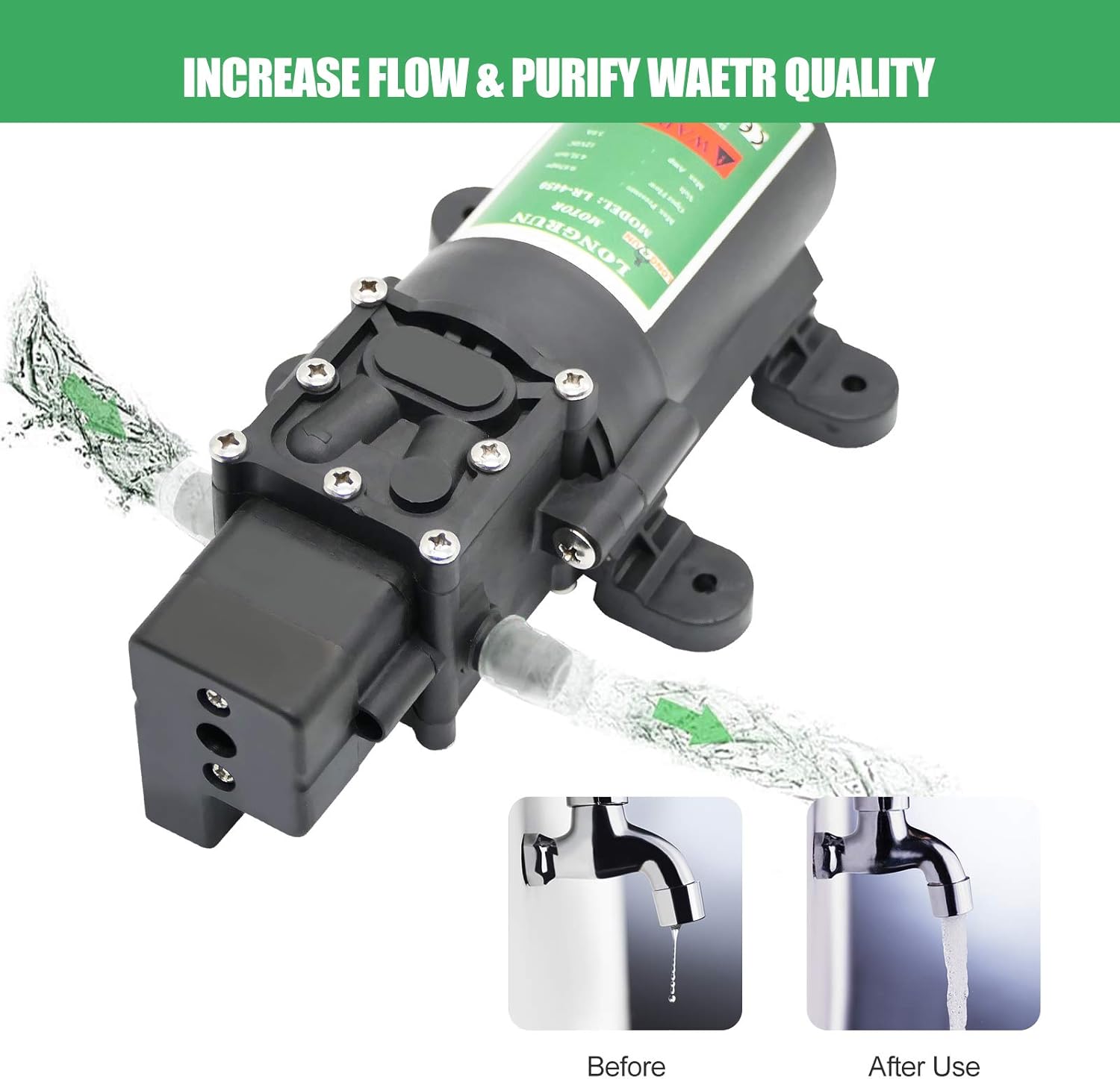 Detalle de Longrun LONGRUN 12V DC Water Pump, 6L/Min