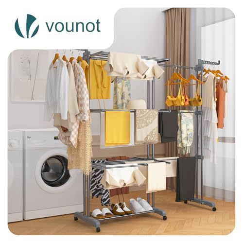 Detalle de vounot Étendoir à Linge Extensible à 4 Niveaux – Séchoir Vertical Pliable 190x64x170 cm, Grand Capacité