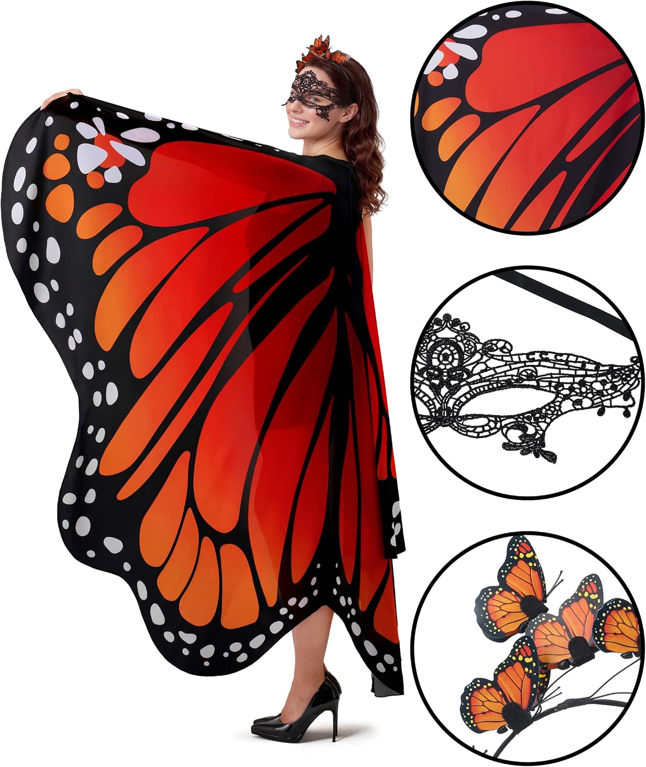 Detalle de Spooktacular Creations Butterfly Wings Costume in Chiffon