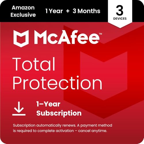 Detalle de McAfee Total Protection 2026 Antivirus for 3 Devices with Auto-Renewal