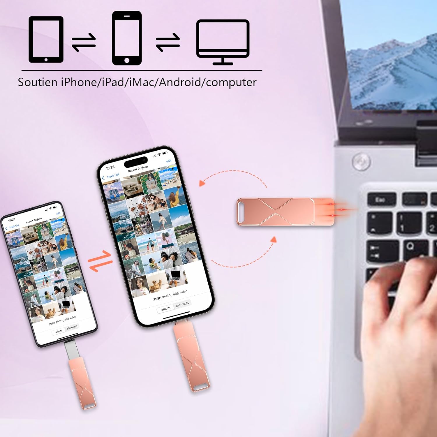 Thumbnail 4 de USB-Stick für iPhone 512GB – MFi-zertifiziertes 3-in-1 Speichergerät