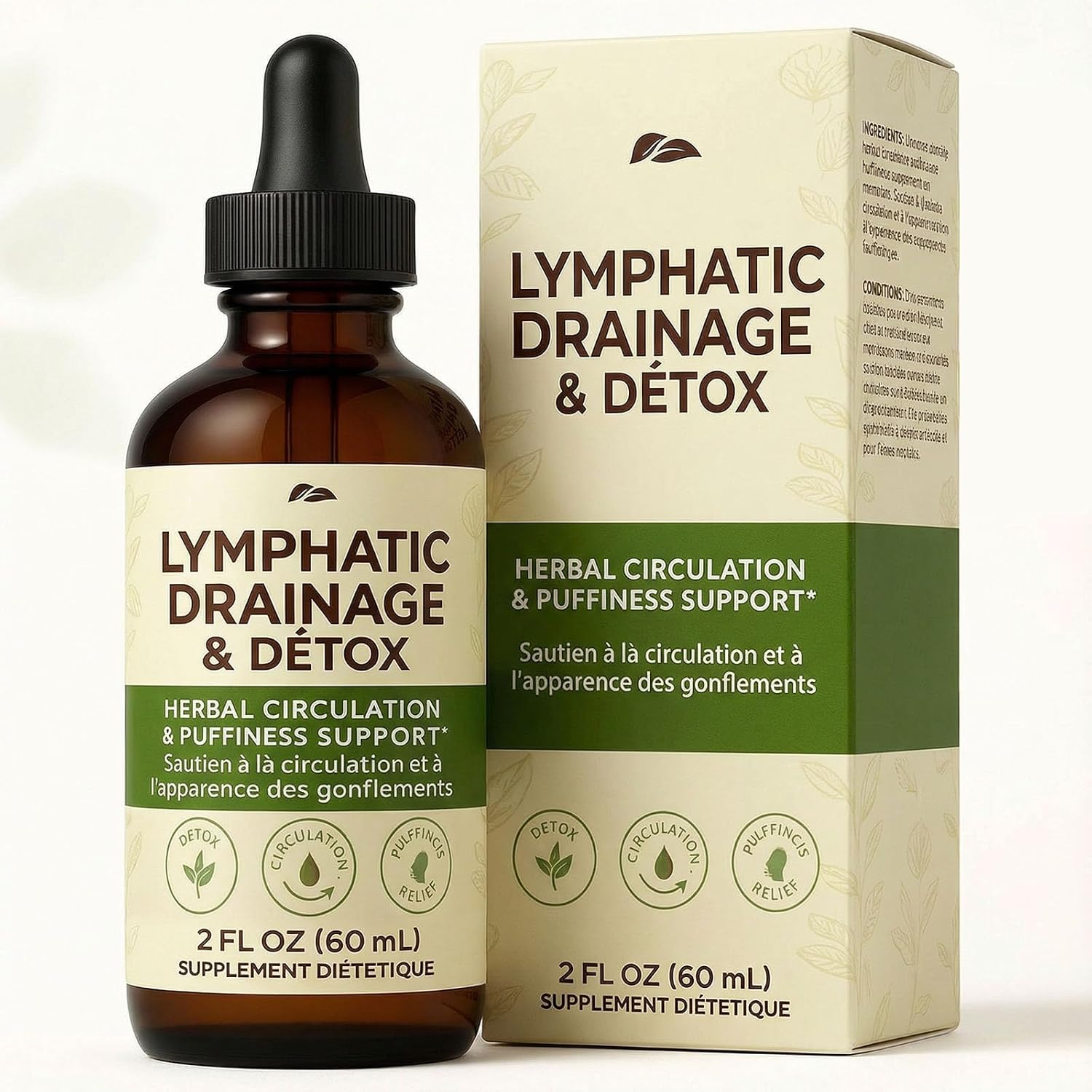Detalle de BiFiLabs Lymphatic Drainage Drops Body Oil, Unscented, 60 mL
