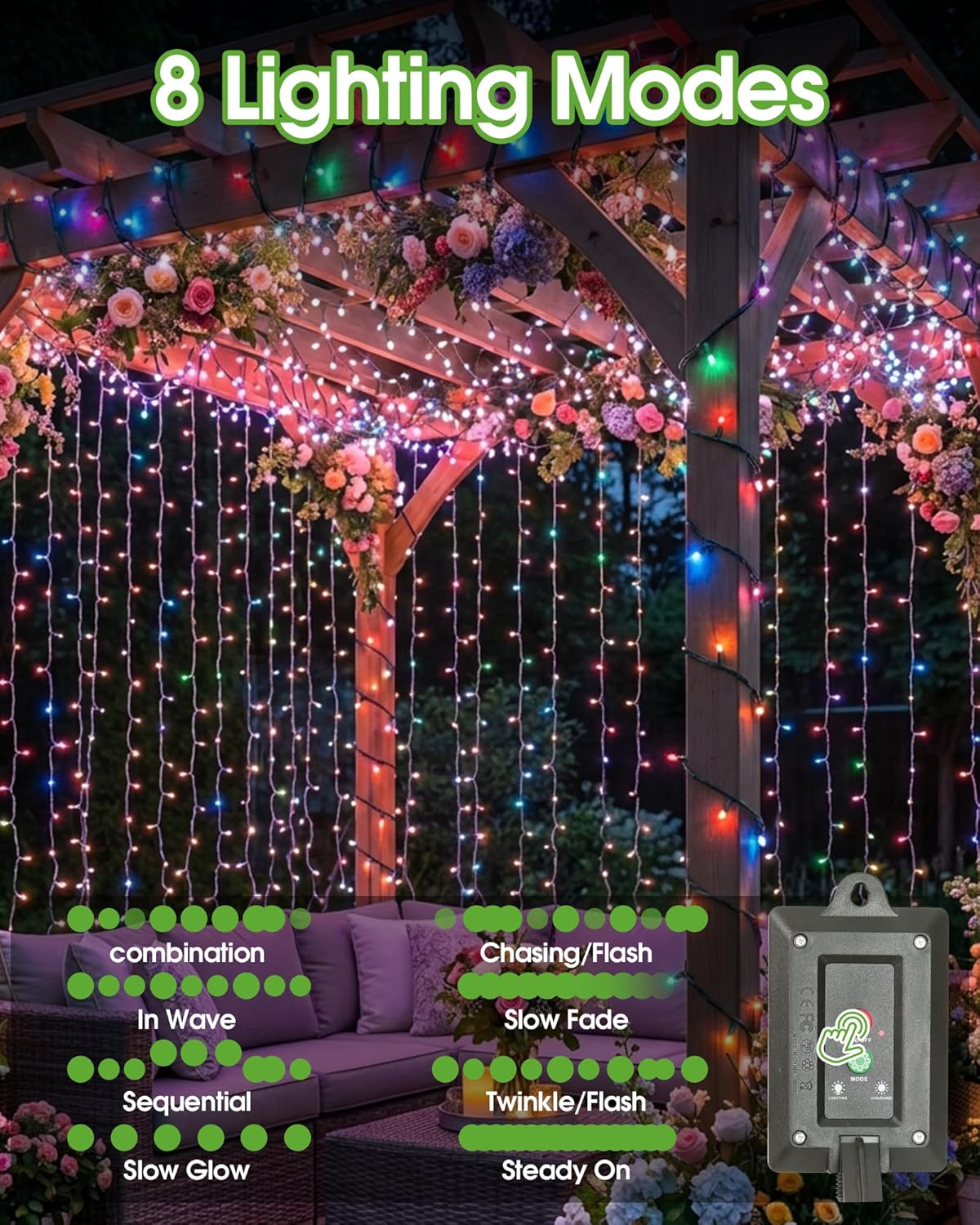 Thumbnail 1 de Lighprenix Solar Lights Outdoor Garden – 2 Pack, 22m Total, 200 LEDs, 8 Modes