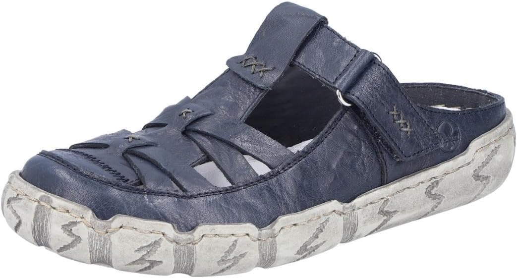 Detalle de Rieker Damen Clogs L0396 – Slipper aus Echtleder