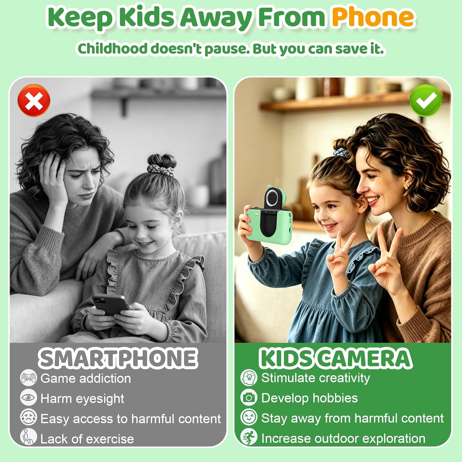 Thumbnail 1 de Makolle Kids Camera: 180° Flip Selfie Cam with 32GB Card for Kids Aged 3–10