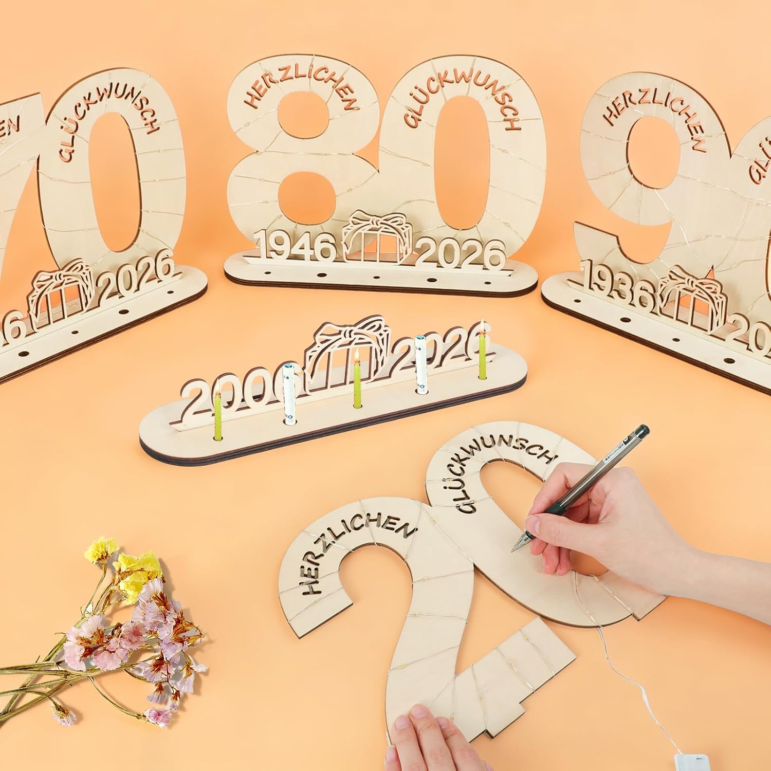 Detalle de Seutgjie Deko 20 Geburtstag Holzschild 29 x 21