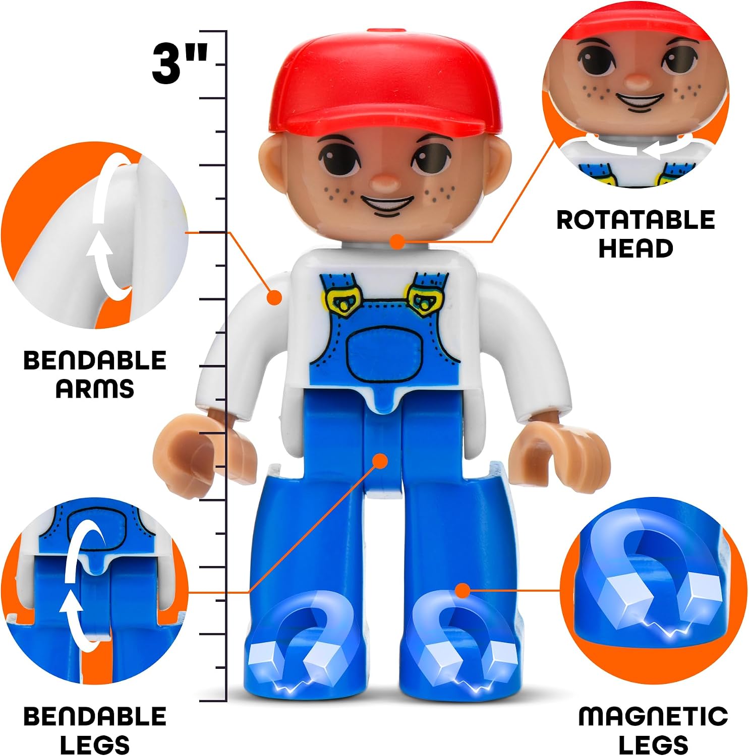 Detalle 2 de Playmags Large Magnetic Figures Community Set – 15 magnetycznych figurek, 3 cale