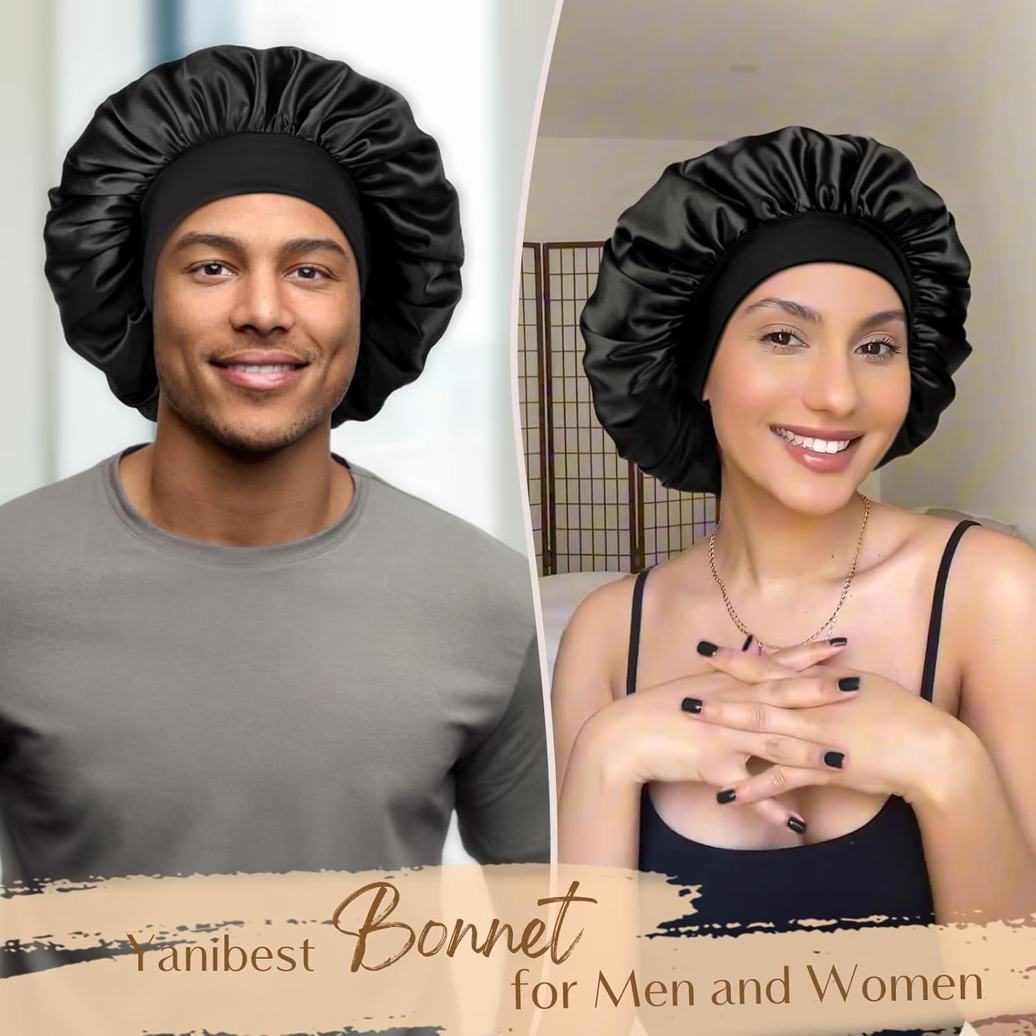 Thumbnail 1 de YANIBEST Silk Bonnet Double Layer Sleep Cap