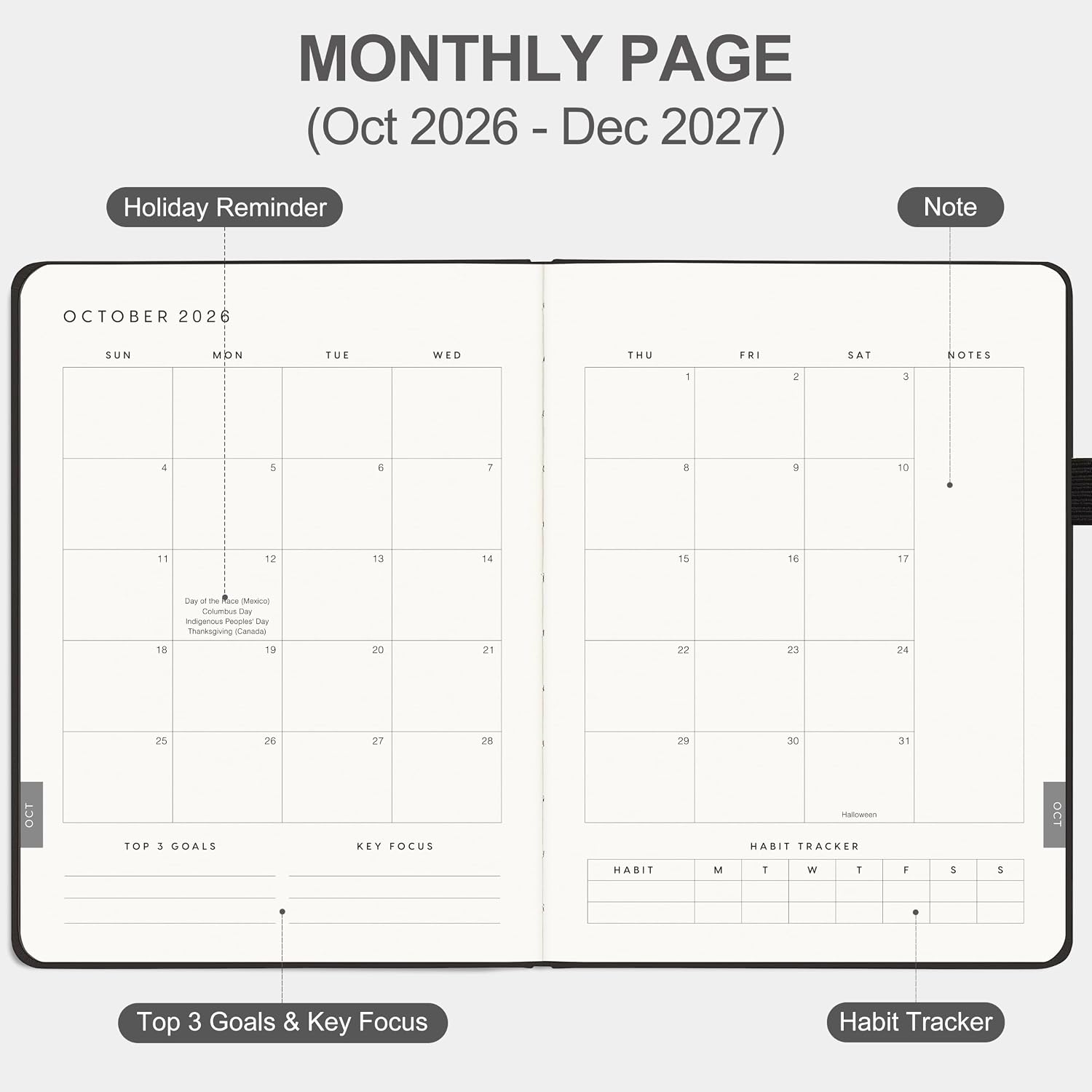 Detalle de &And Per Se Planner 2026-2027, 15-Month B5 Weekly and Monthly Hardcover