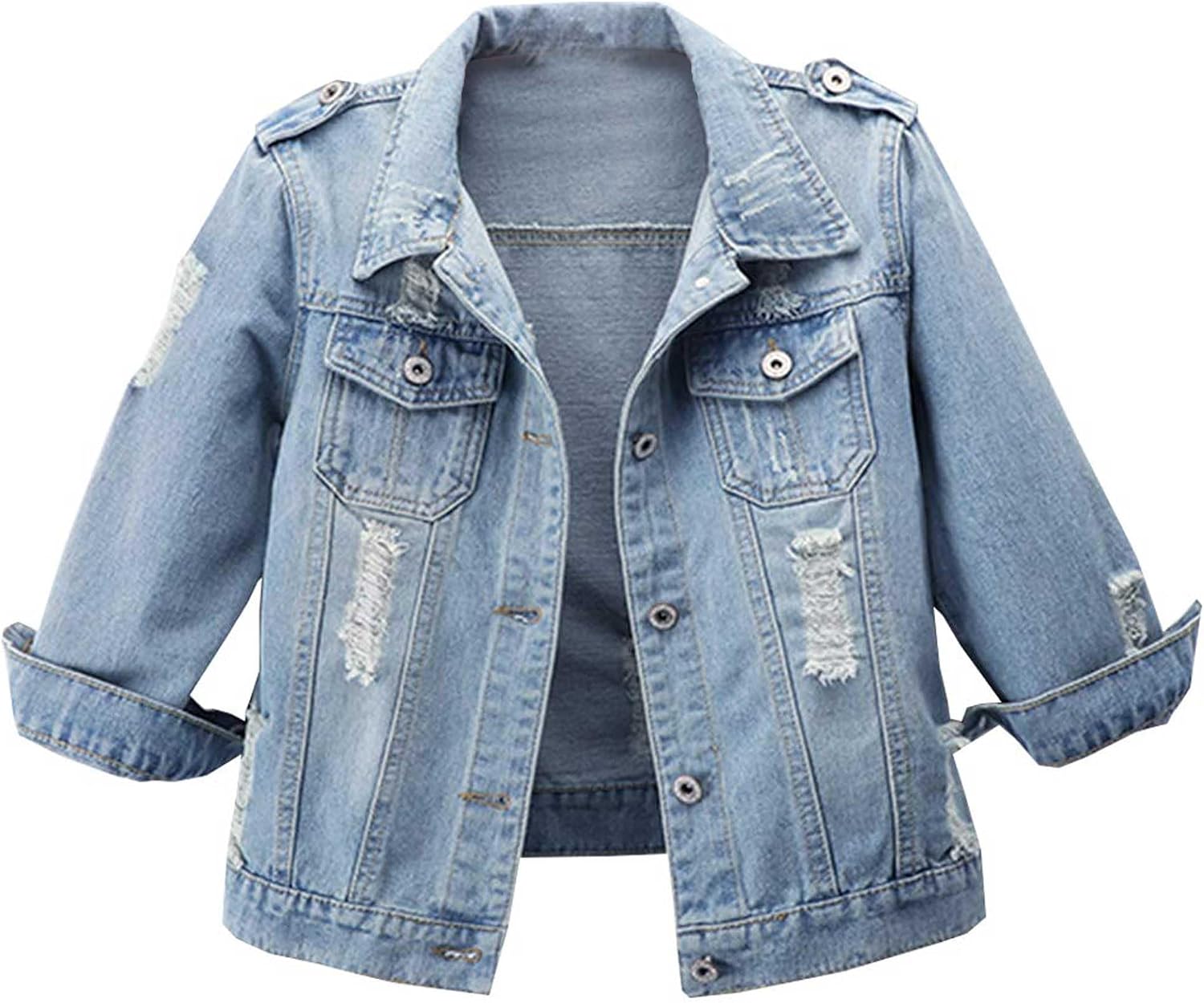Detalle de Women’s denim jacket 3/4 sleeve, light blue
