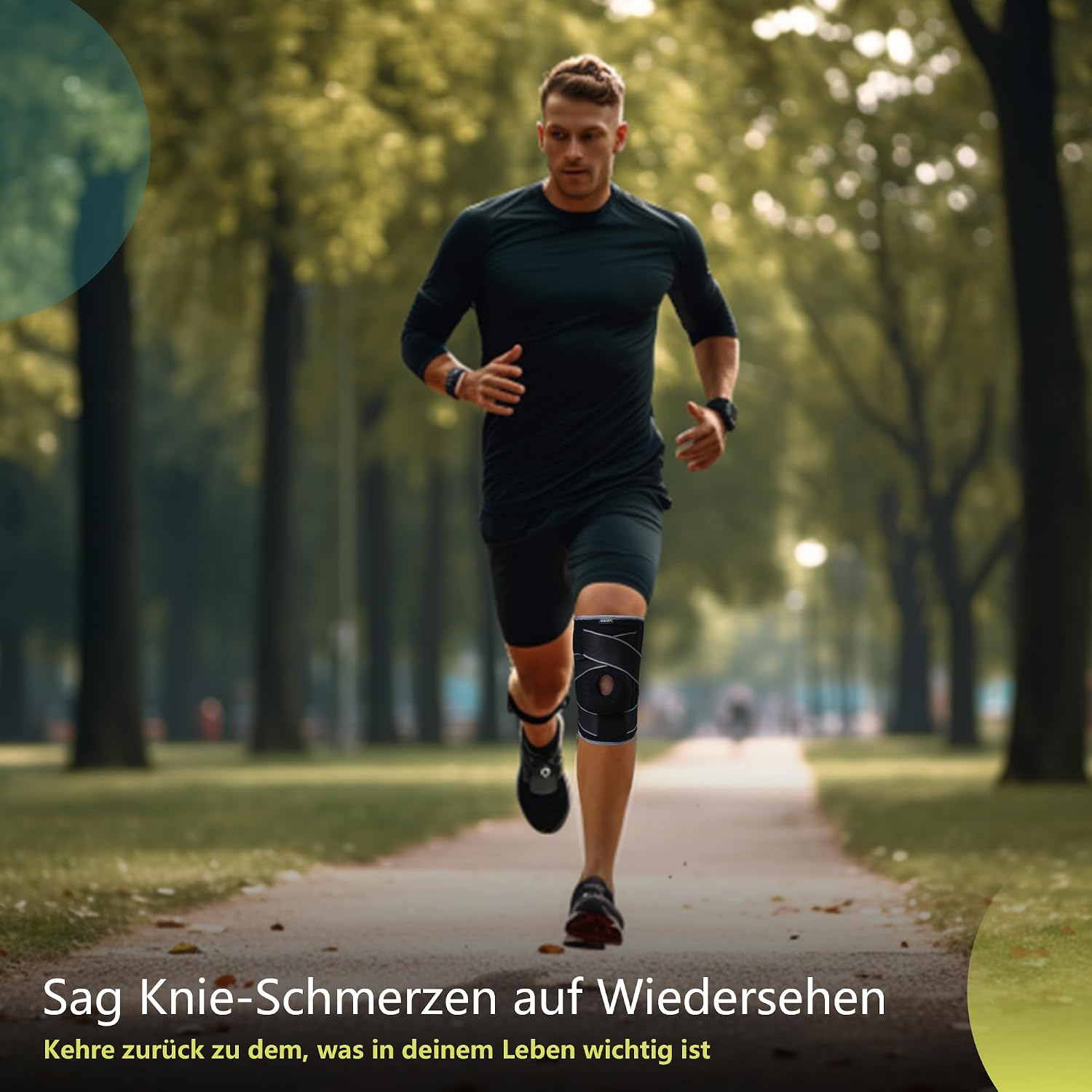 Detalle 2 de BraceUP Kniebandage mit Seitenstabilisatoren und Patella-Gel-Pads (L/XL) – Support bei Knieschmerzen