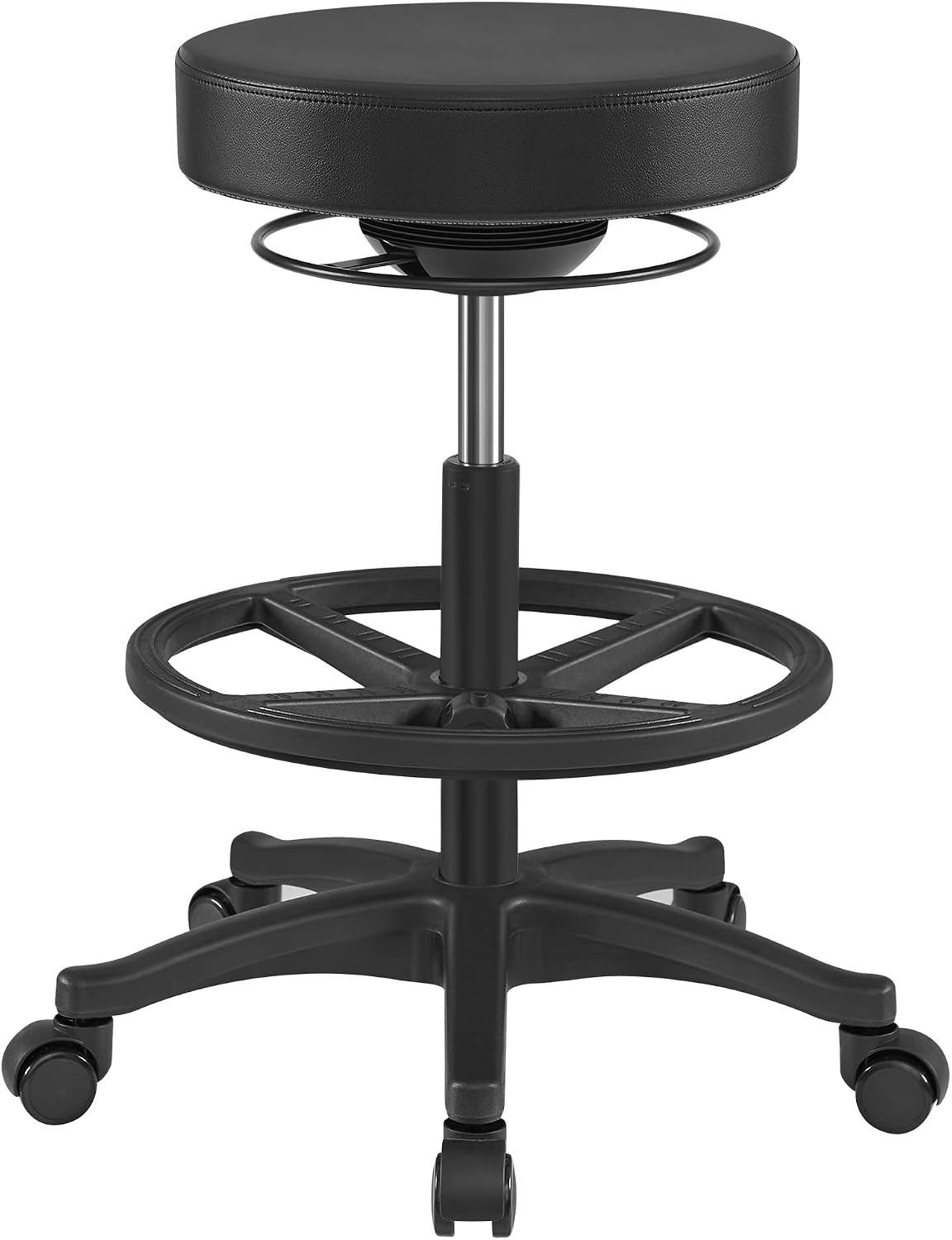 Detalle de SONGMICS Arbeitshocker OSC007B01 mit drehbarem Sitz und verstellbarer Höhe (59,5–81 cm)