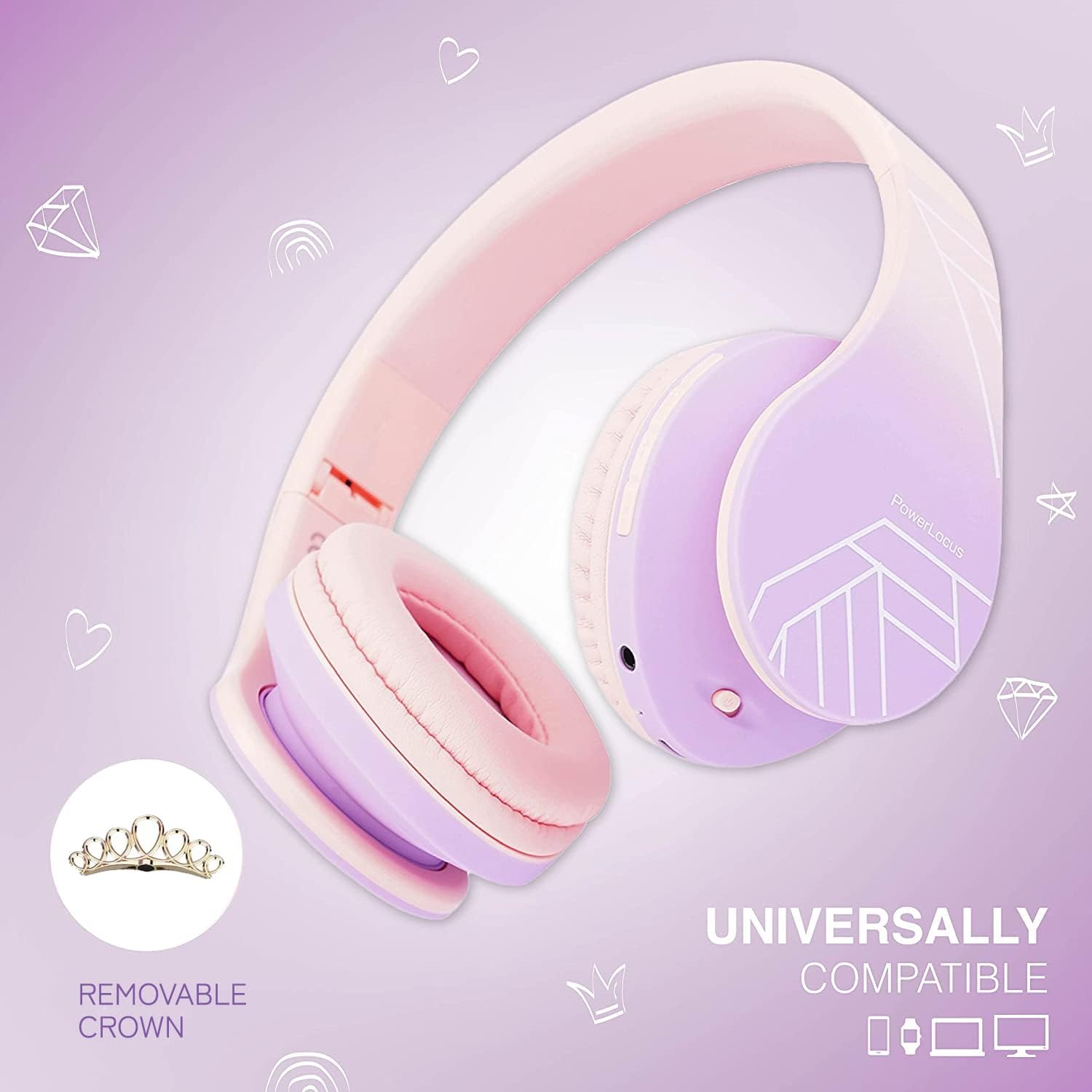 Thumbnail 1 de PowerLocus KinderKopfhörer P2 – kabellos, 85 dB Lautstärkebegrenzung, Over‑Ear mit Mikrofon und Mikro SD-Modus