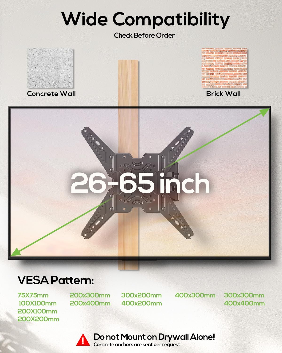 Detalle 2 de USX MOUNT XMM919 Full-Motion TV Wall Mount, 26–65 Inches, 77 lb Capacity