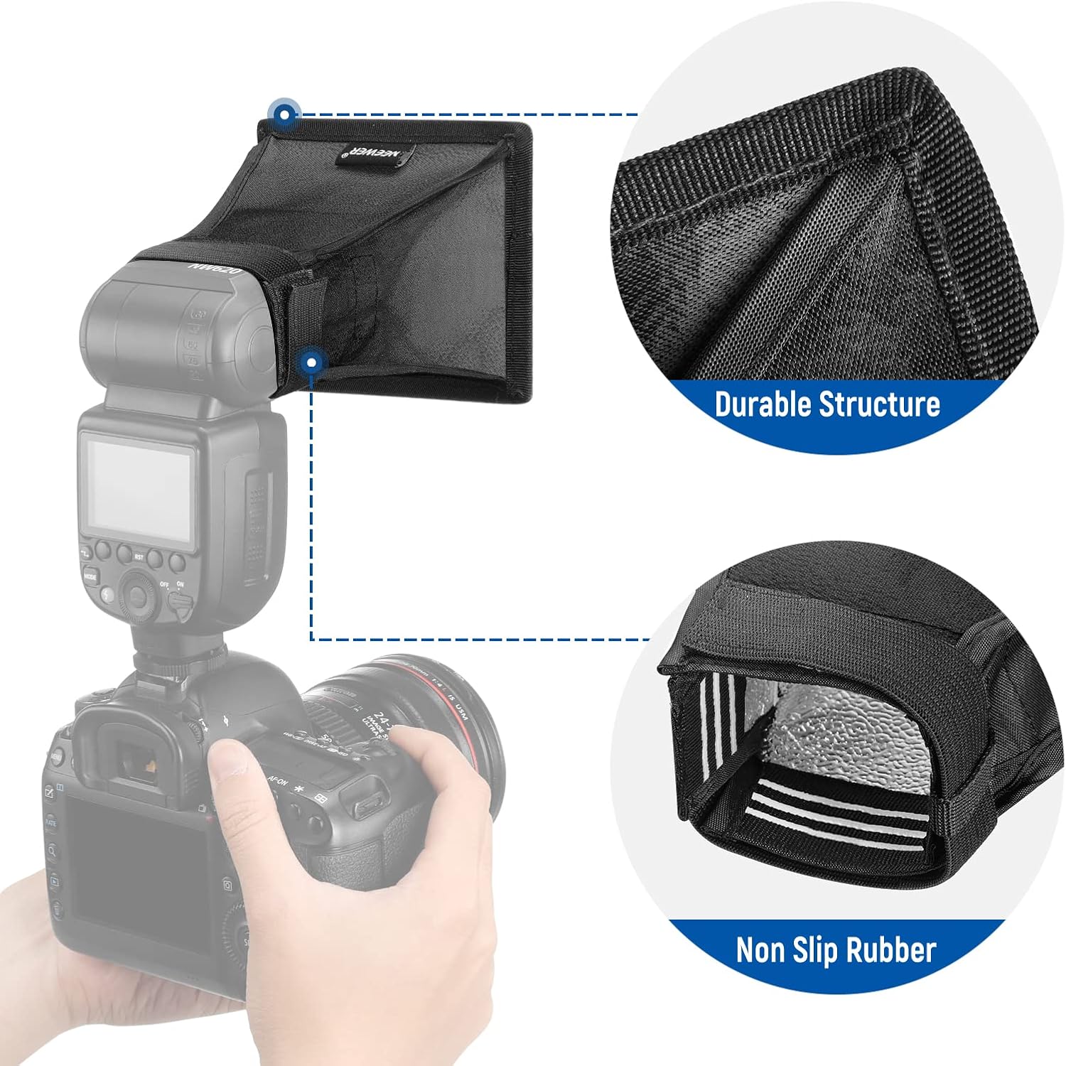 Thumbnail 5 de NEEWER Blitzdiffusor Licht Softbox 5" x 4" – Universal, faltbar mit Tasche (Kompatibel mit Canon/Nikon/Sony u. a.)