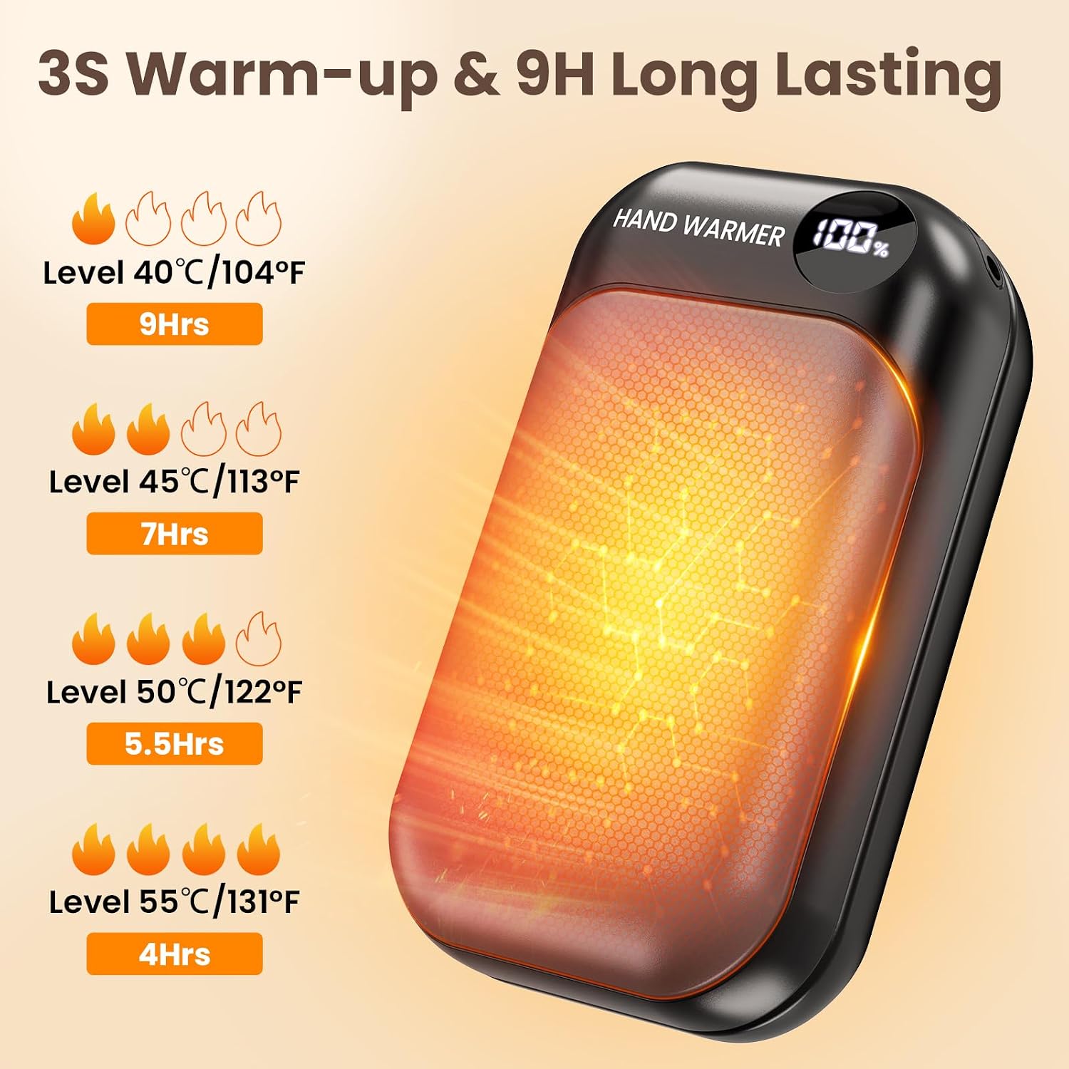 Thumbnail 2 de KQPZ Rechargeable Hand Warmers, 3000mAh 2-Pack with 4 Heat Settings