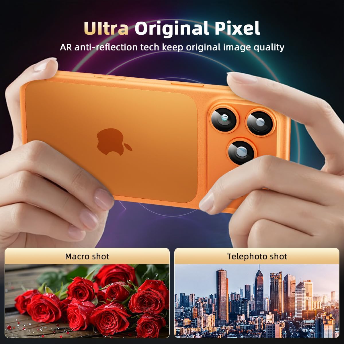 Thumbnail 1 de Jurqqer Camera Lens Protector for iPhone 17 Pro Max 6.9" – 9H Ultra-Thin Shield in Orange