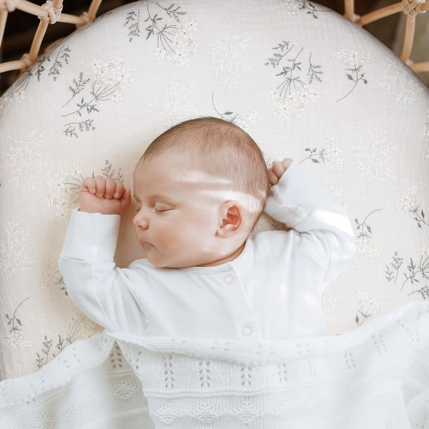 Thumbnail 4 de Peepeemax lot de 2 draps-housses en mousseline de coton 80x40 cm (couffin/berceau)