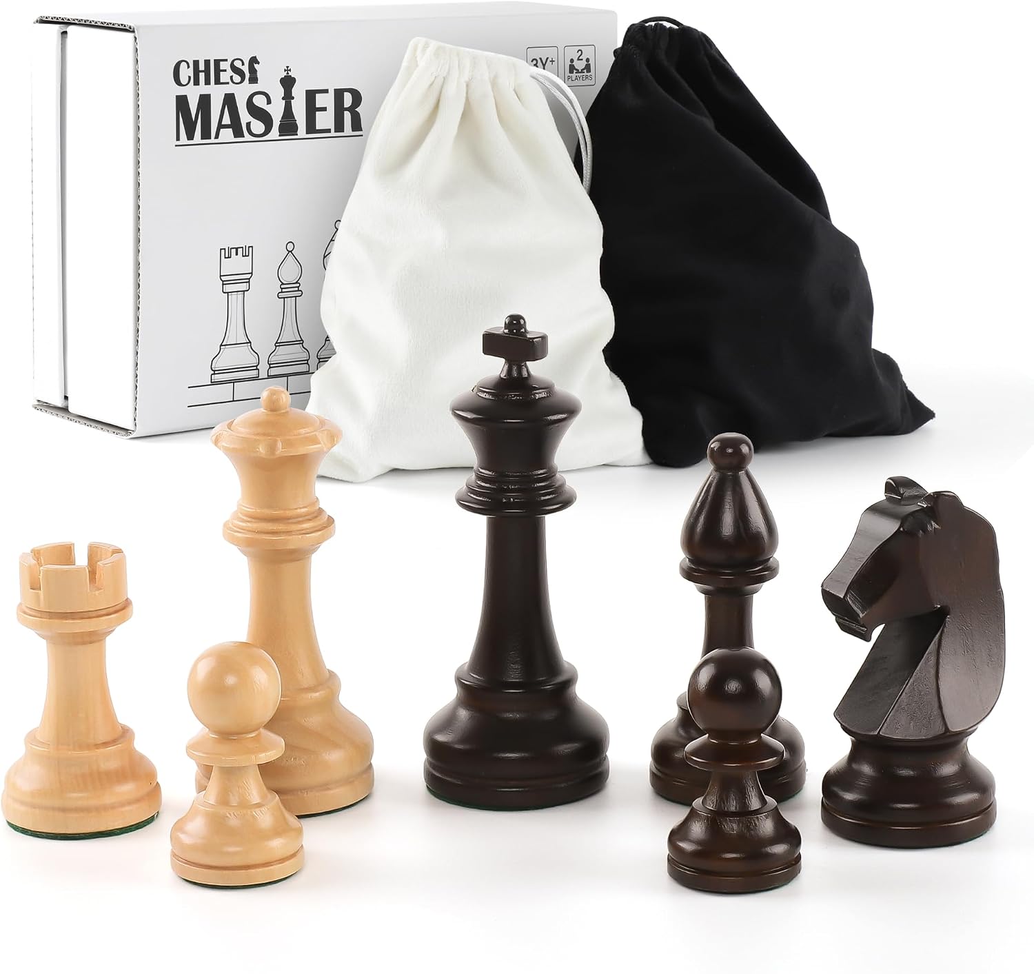 Detalle de Schachfiguren Set 32 Turnierfiguren König 9,5 cm