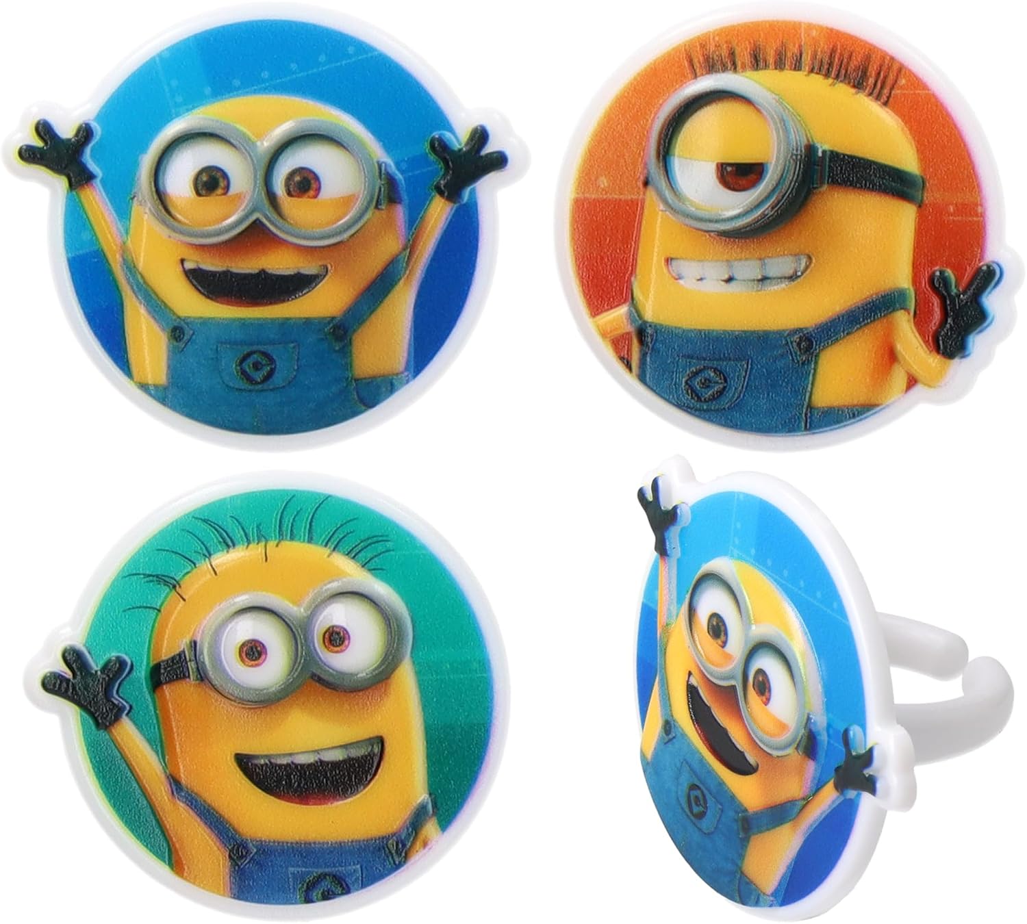 Detalle 2 de DecoPac Despicable Me Minions Cupcake Rings, 24-Pack, Reusable Food-Safe Toppers
