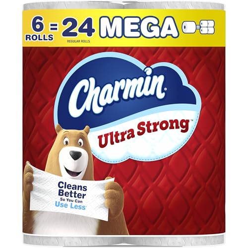 Detalle de Charmin Ultra Strong Toilet Paper, 6 Mega Rolls (24 Regular Rolls) - 2-Ply, Diamond Texture