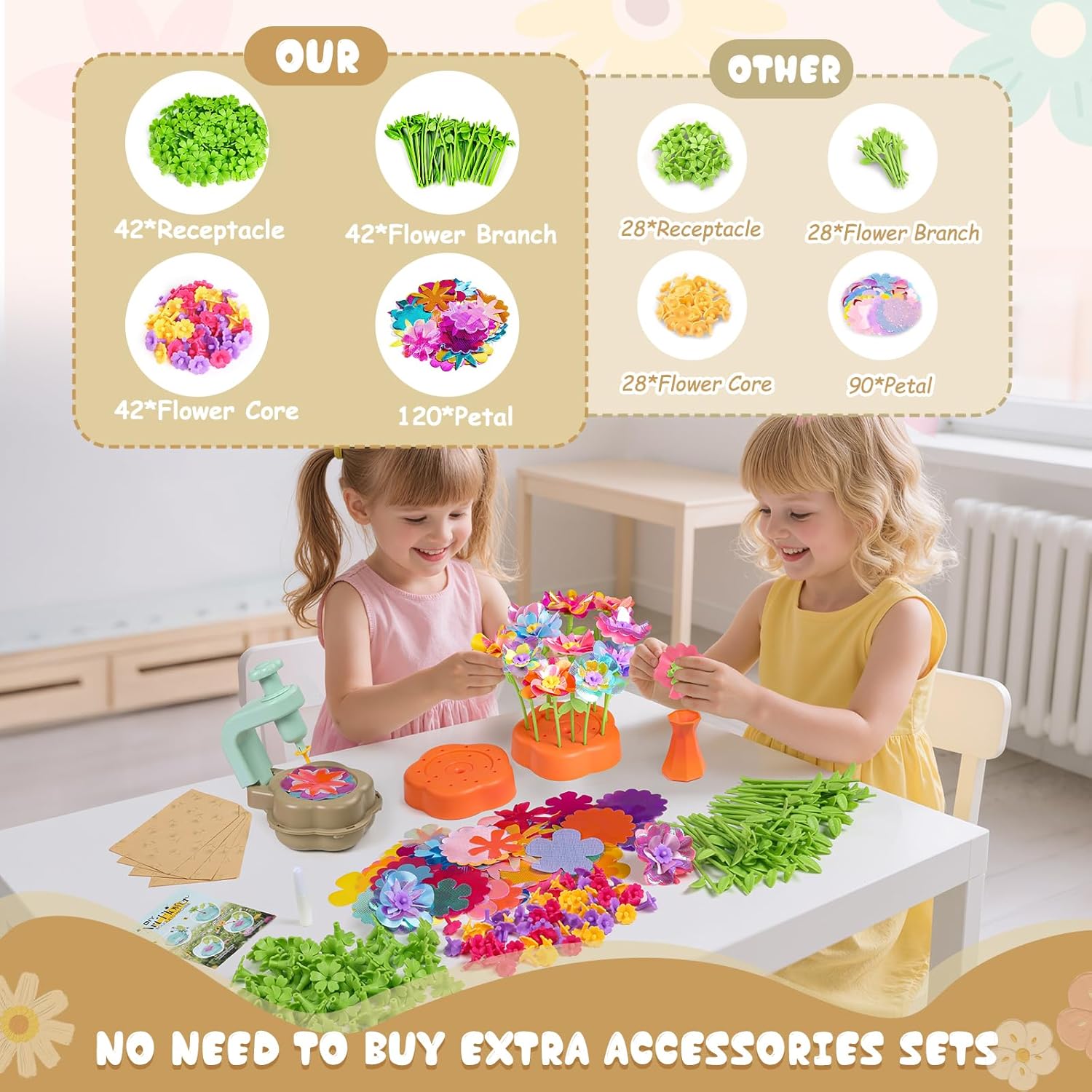 Detalle 2 de Scvcid DIY Art Flower Toys Fabric Bouquet Kit