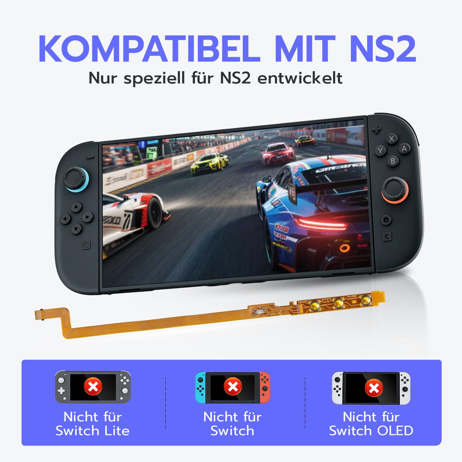 Detalle 2 de Tolesum Connector Flex-Kabel Ersatz für Switch 2 JoyCon – Reparaturset mit Schraubendreher & Öffnungswerkzeug