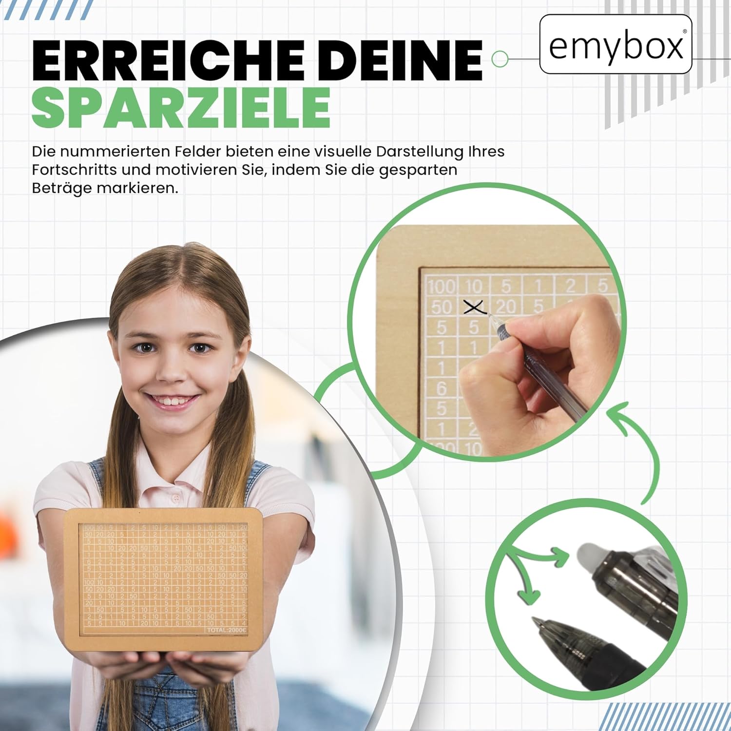 Thumbnail 3 de emybox Spardose aus Holz mit Zähler – Sparbox 18x13x7 cm, hellbraun