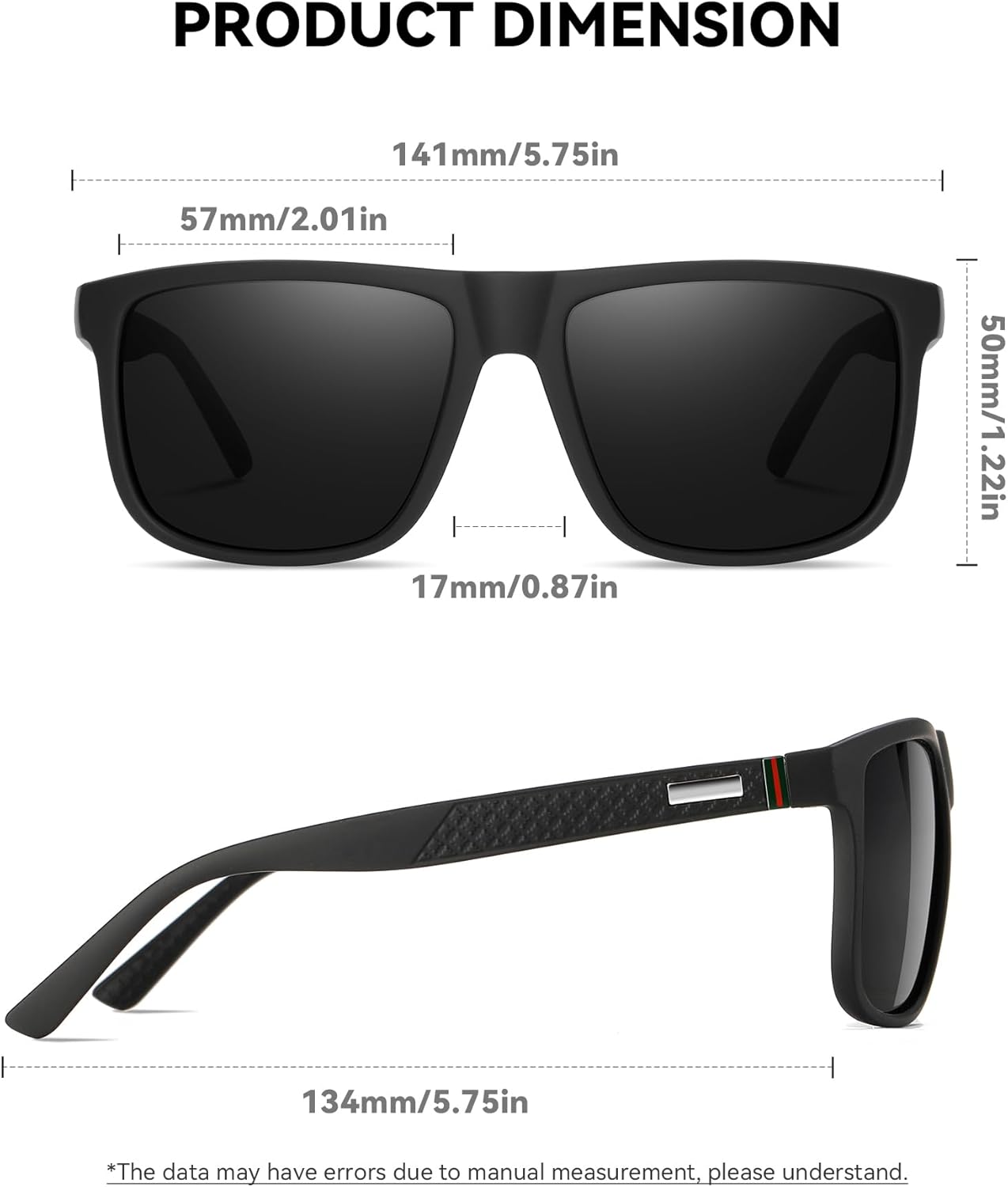 Thumbnail 4 de Perfectmiaoxuan Polarisierte Sonnenbrille für Herren & Damen mit TR90-Gestell, UV400 und HD-Pilotobjektiven