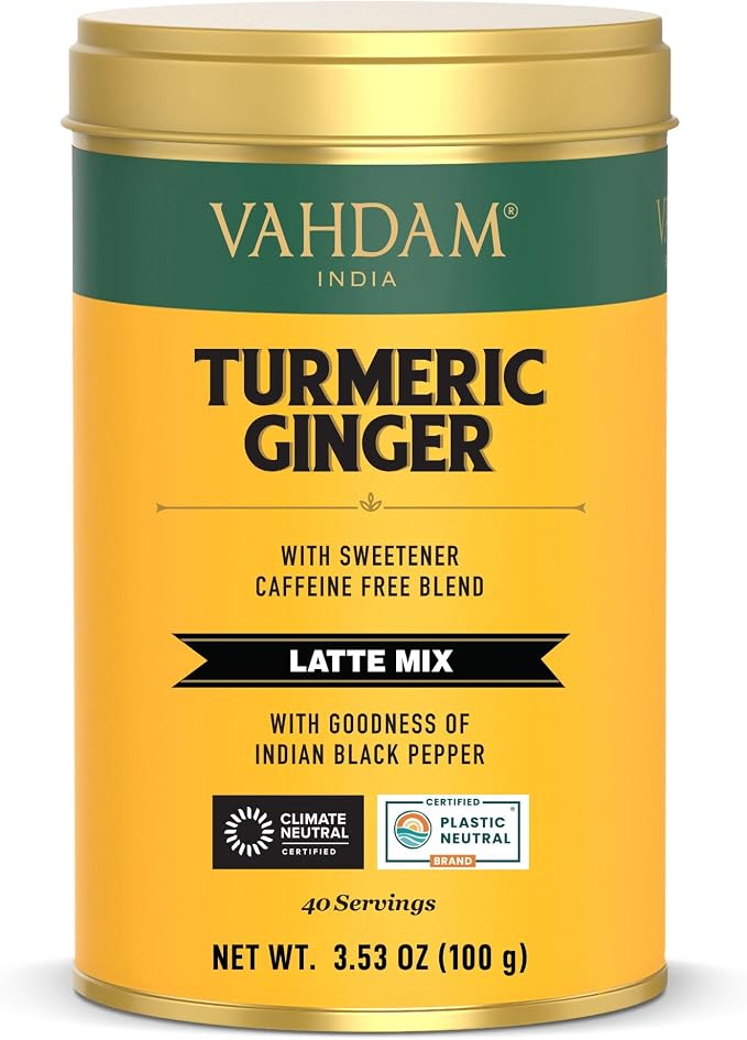 Detalle de VAHDAM Latte Cúrcuma Jengibre ☕ 100g Sin Cafeína