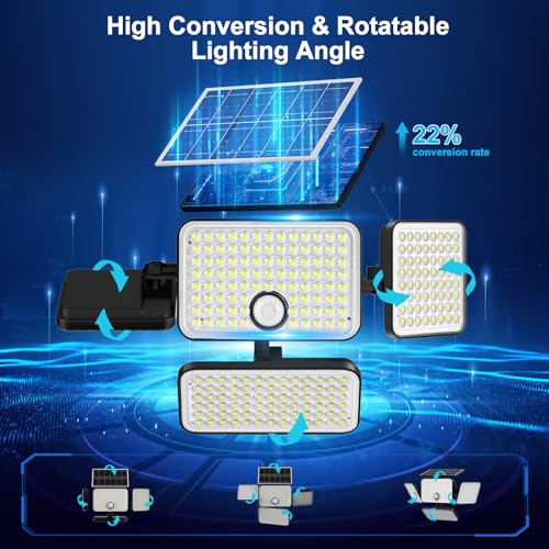 Detalle 2 de Really Luce Solare Led Esterno con Sensore di Movimento by Realky – 301LED, IP65, pannello separabile