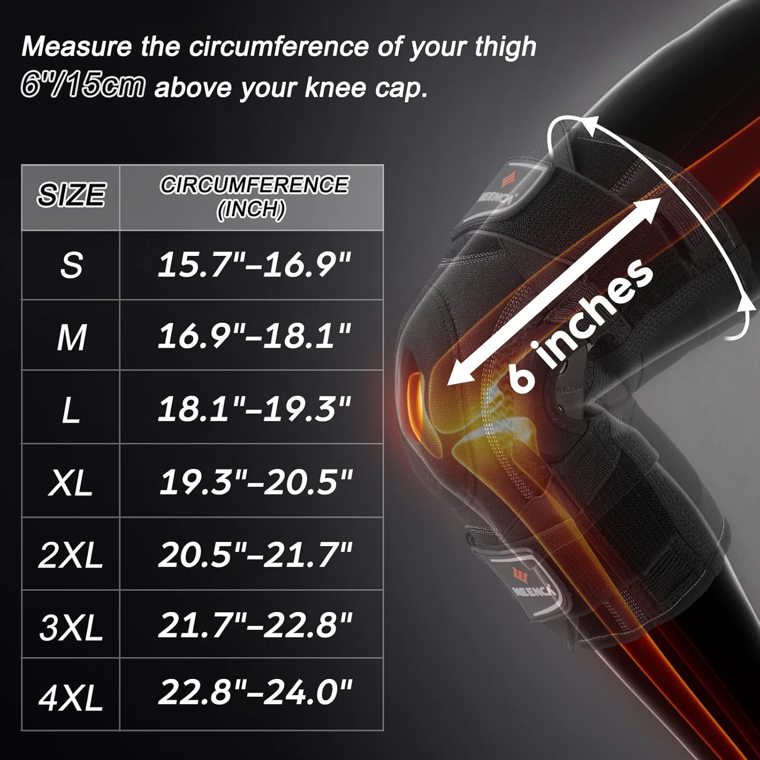 Detalle de NEENCA Professional Knee Brace with X-Strap Fixing System