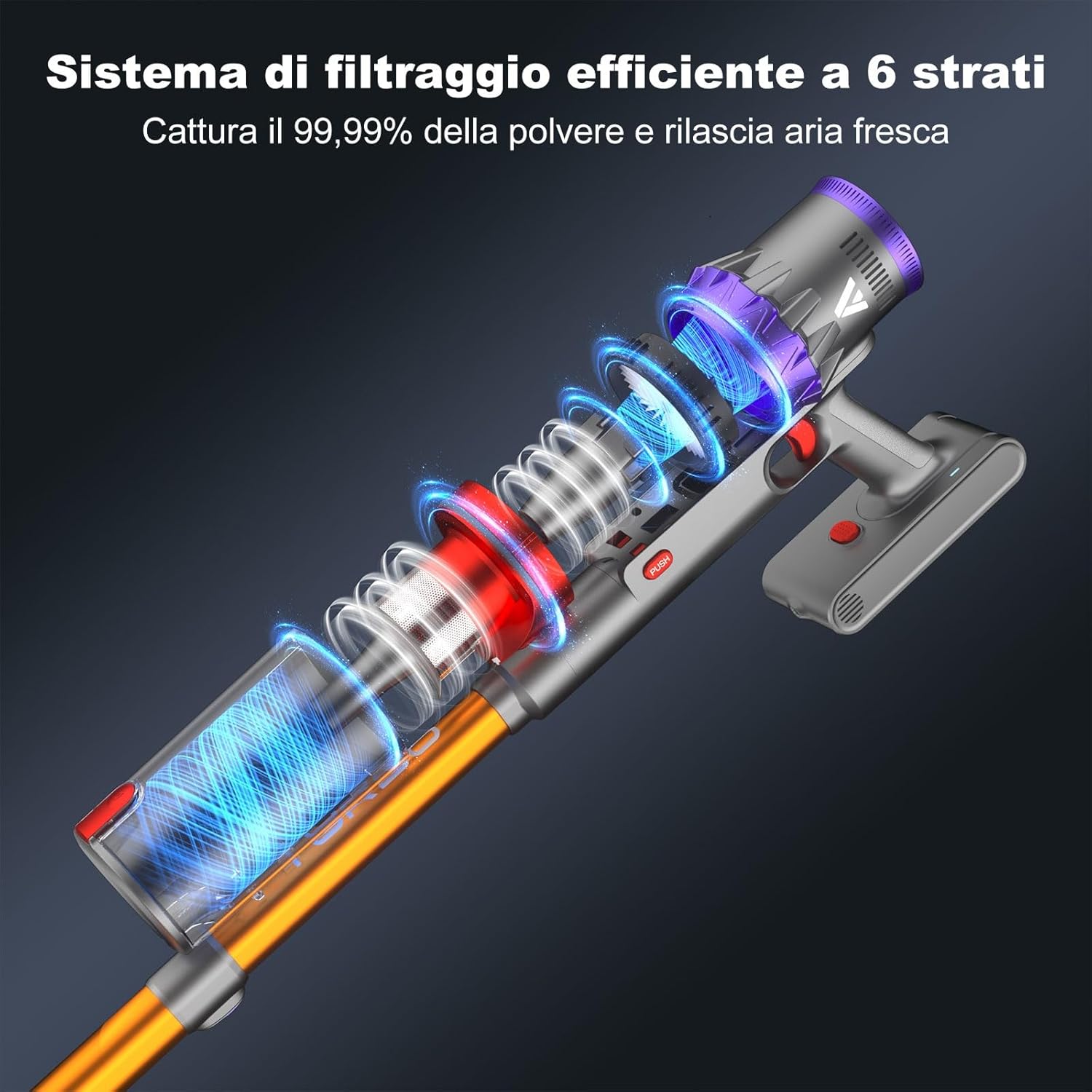 Thumbnail 6 de Coovy SU7: Aspirapolvere a batteria 580W 55KPa, autonomia fino a 75 minuti, senza fili