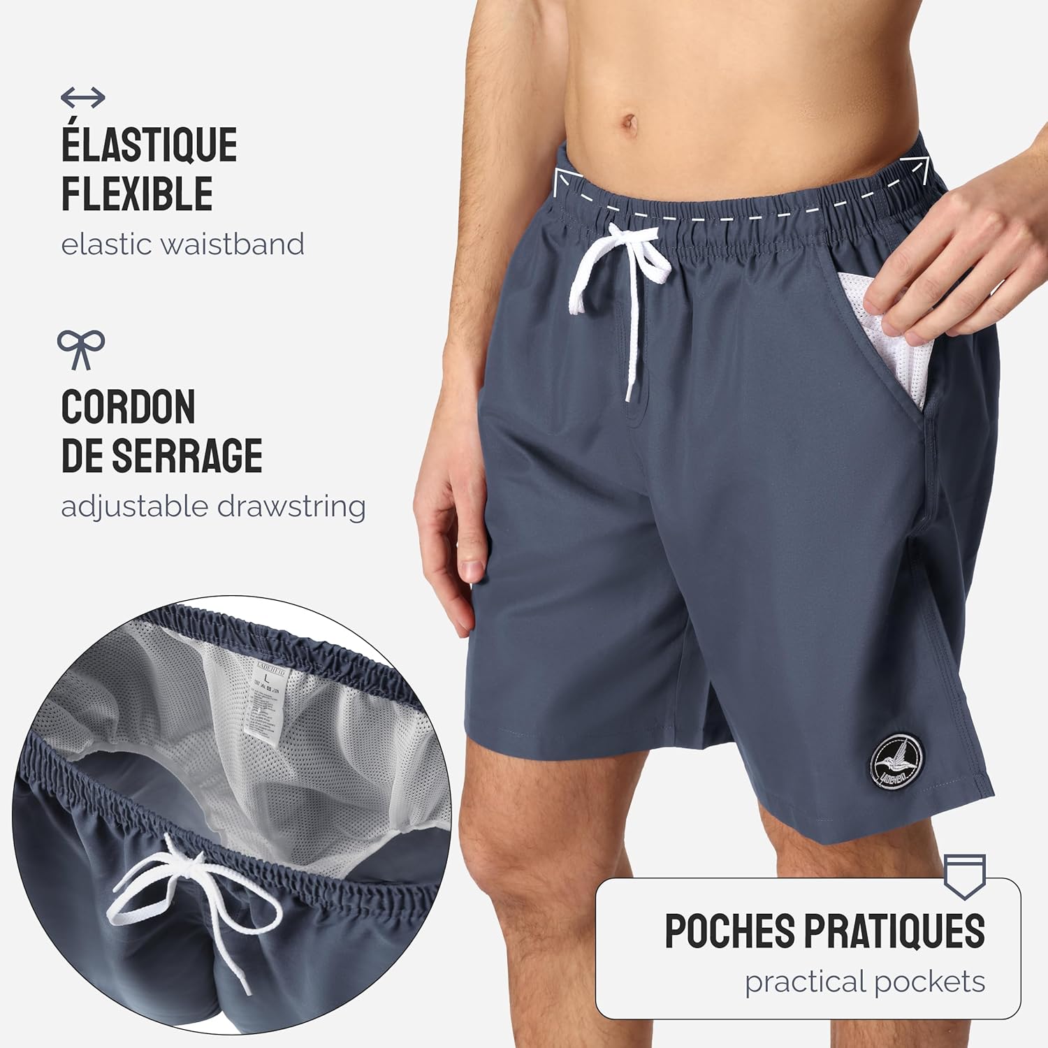 Thumbnail 2 de Ladeheid Short de Bain Homme – Séchage rapide, filets intérieurs et poches pratiques