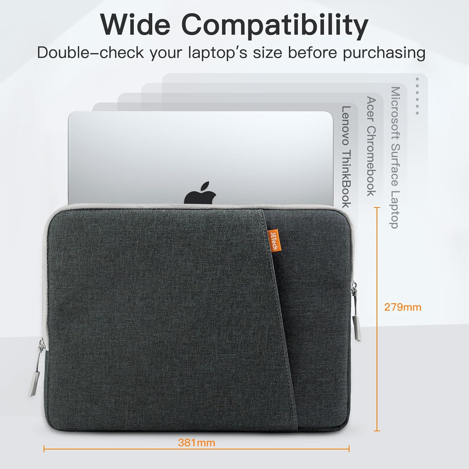 Detalle 2 de JETech Laptop Sleeve 15-inch Fit 15 x 11 in