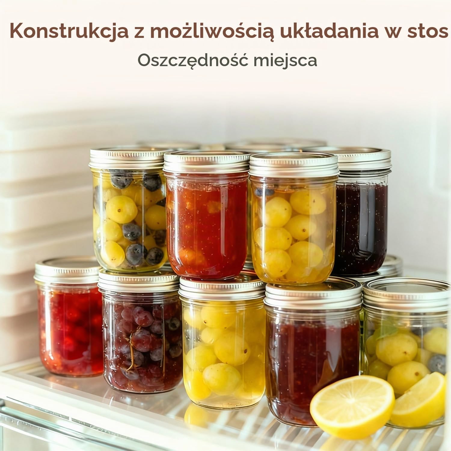Detalle 2 de ComSaf słoiki szklane 240 ml, 8 szt. z pokrywkami do przetworów