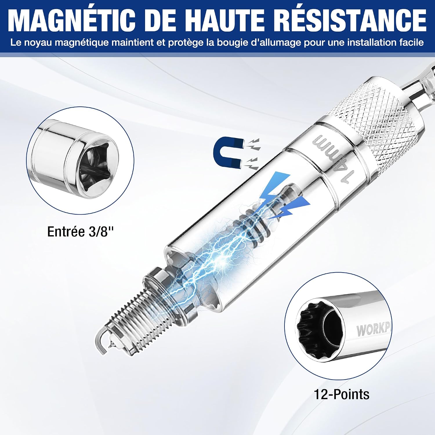 Thumbnail 4 de WORKPRO Douille bougie 14 mm 300 mm