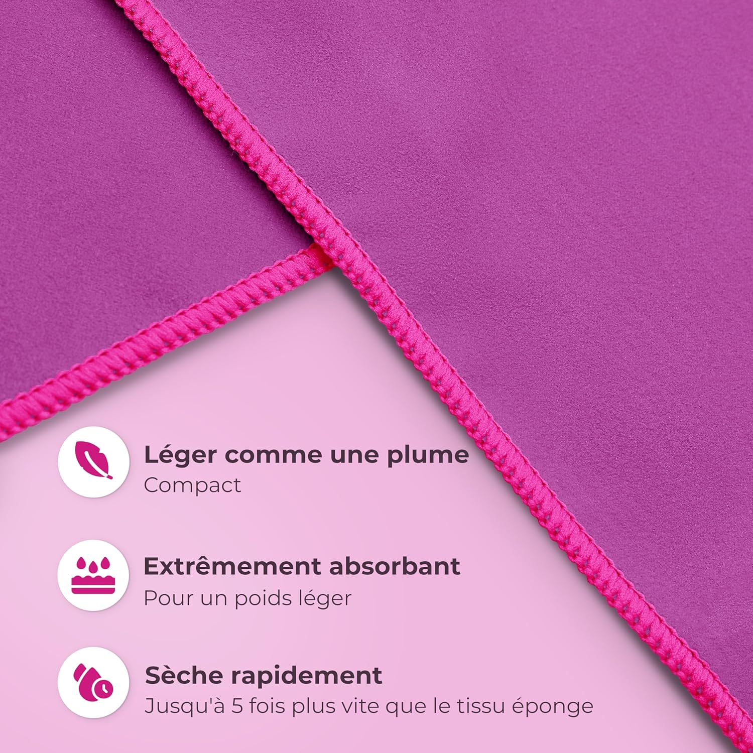 Detalle de NirvanaShape Serviettes Microfibre – absorbantes, légères et à séchage rapide pour le voyage, le sport et le bien‑être