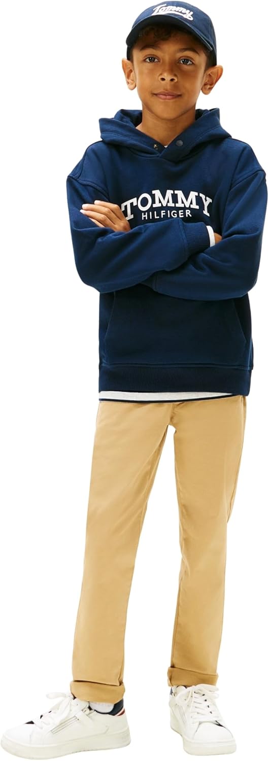 Detalle de Tommy Hilfiger Monotype Print Hoodie Kb0kb10028 – Felpa con cappuccio Bambini e Ragazzi