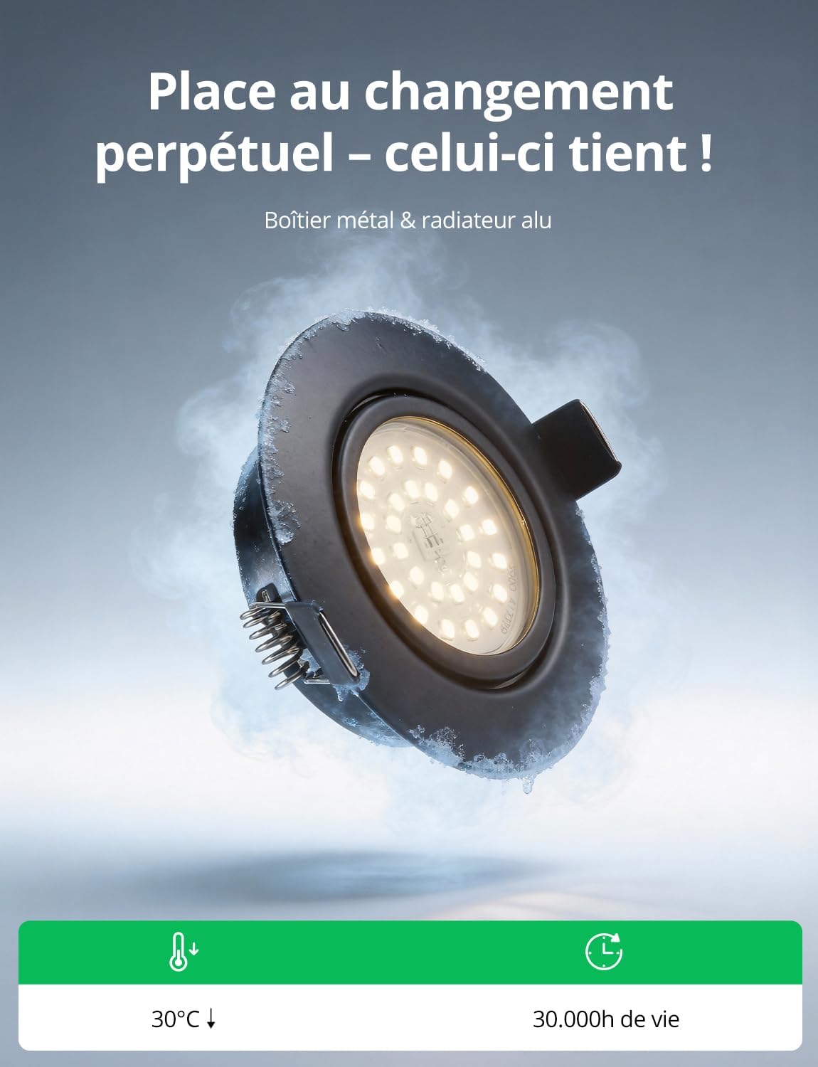 Detalle de Bojim zwarte dimbare LED-inbouwspots, 10 stuks, 4000 K, 650 lm