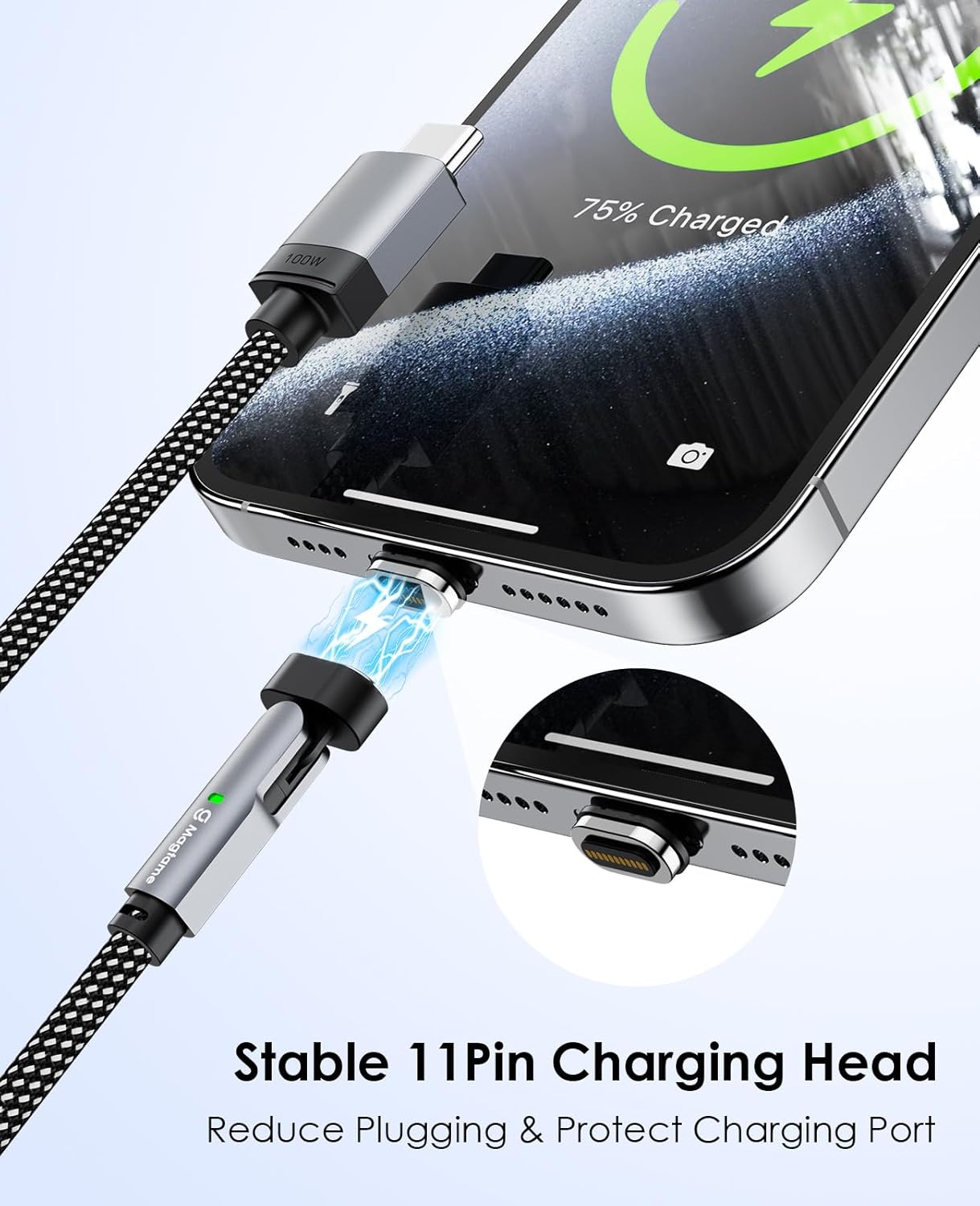 Thumbnail 6 de Magtame Cable USB C Magnético 100W 90° - 1.5M ⚡