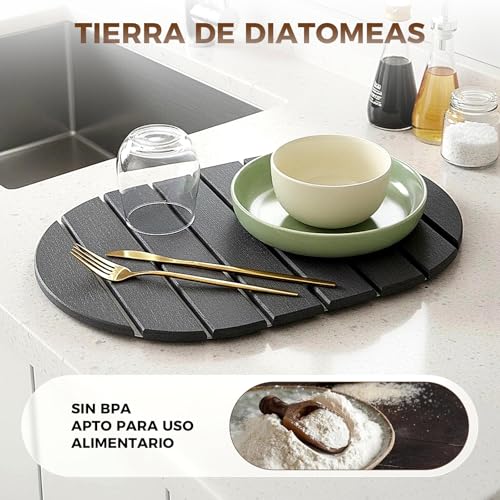 Detalle de Protector de encimera con diatomita Kteeurqer 40 × 30 cm (gris oscuro)